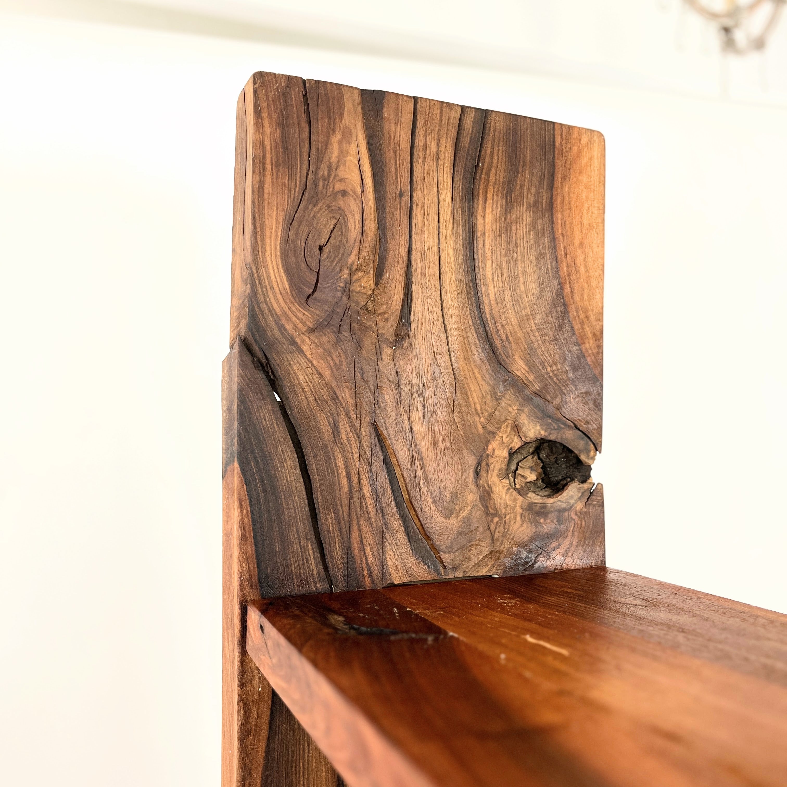 Sculptural Handcrafted Wood Bookcase