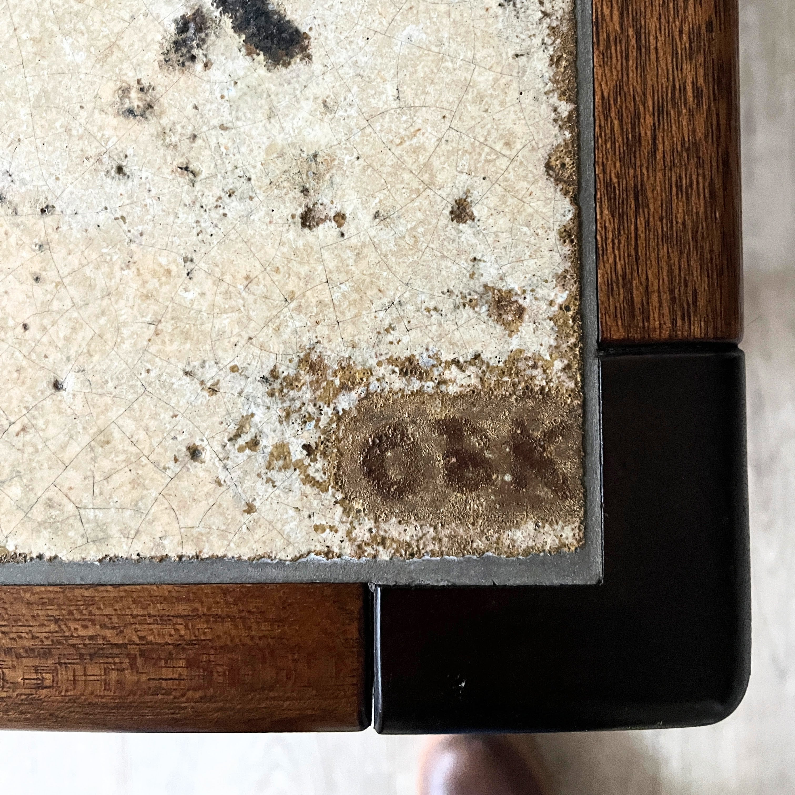 Danish Mid Century Modernist Teak and Ceramic Tile Topped Coffee Table