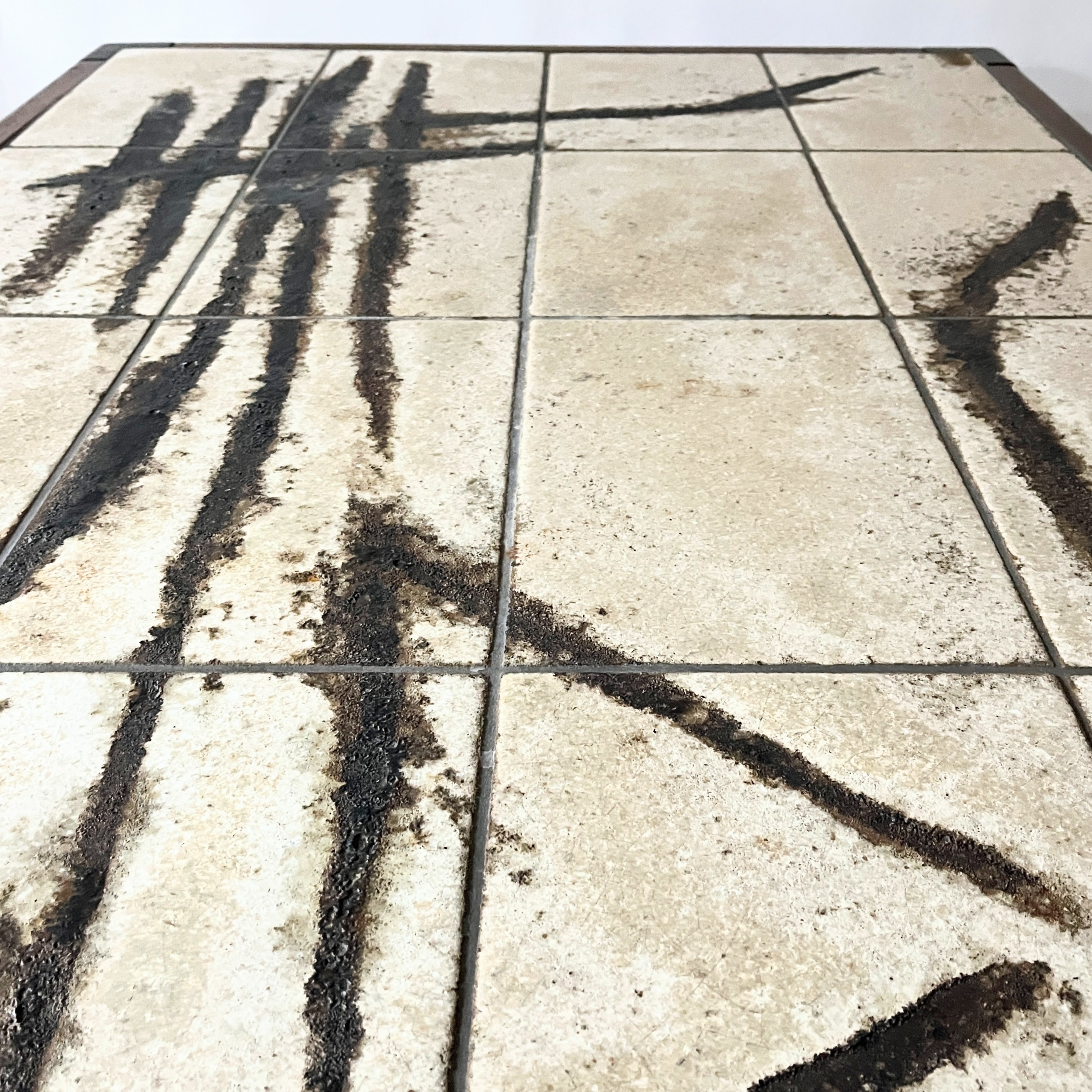 Danish Mid Century Modernist Teak and Ceramic Tile Topped Coffee Table