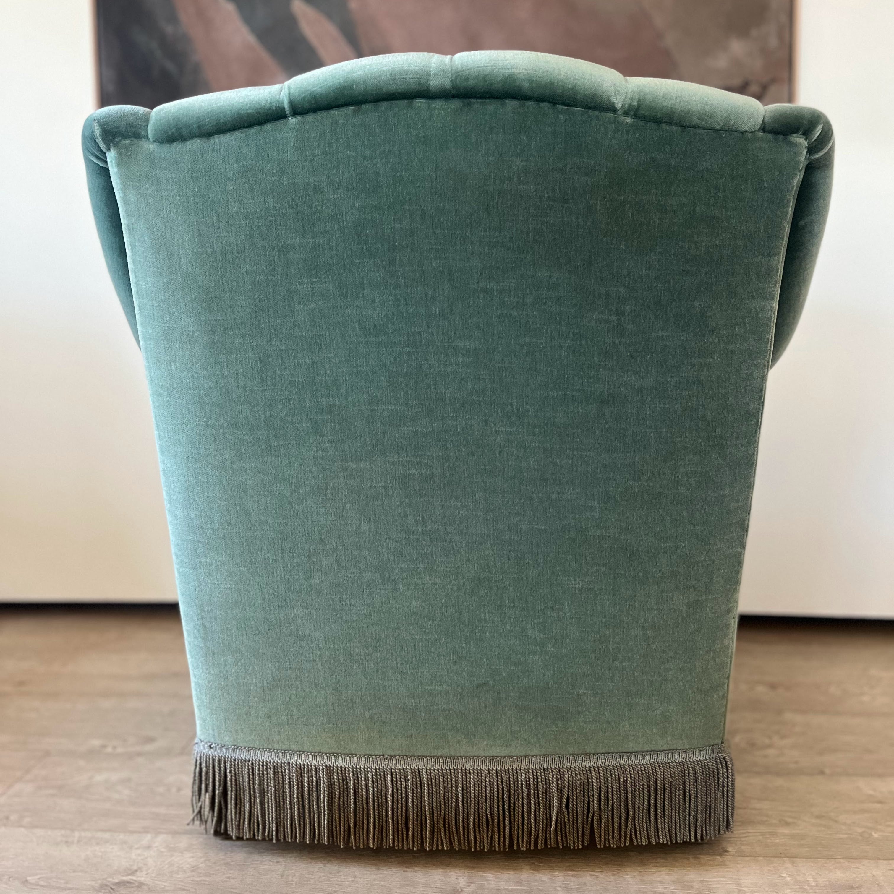 S/2 Mohair Upholstered Tufted Club Chair