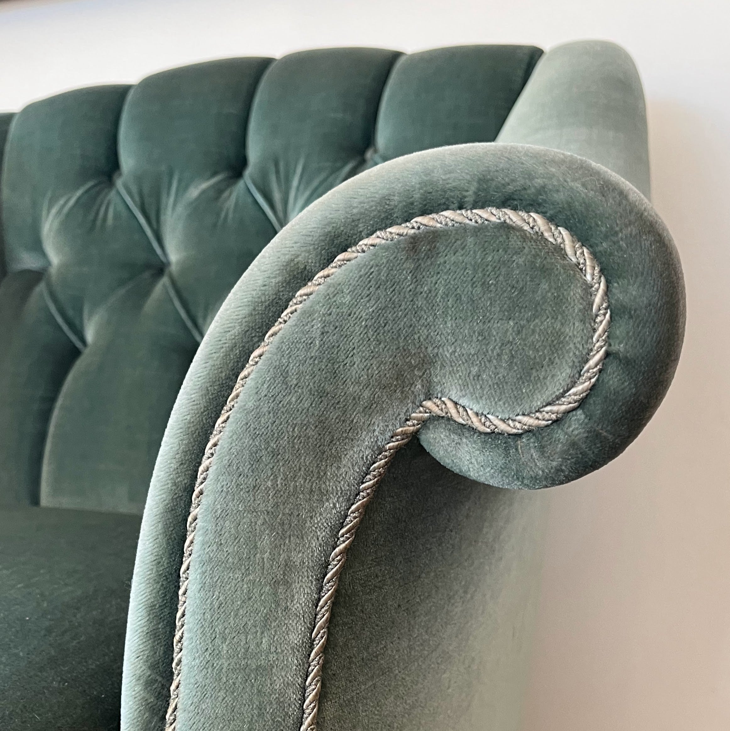 S/2 Mohair Upholstered Tufted Club Chair