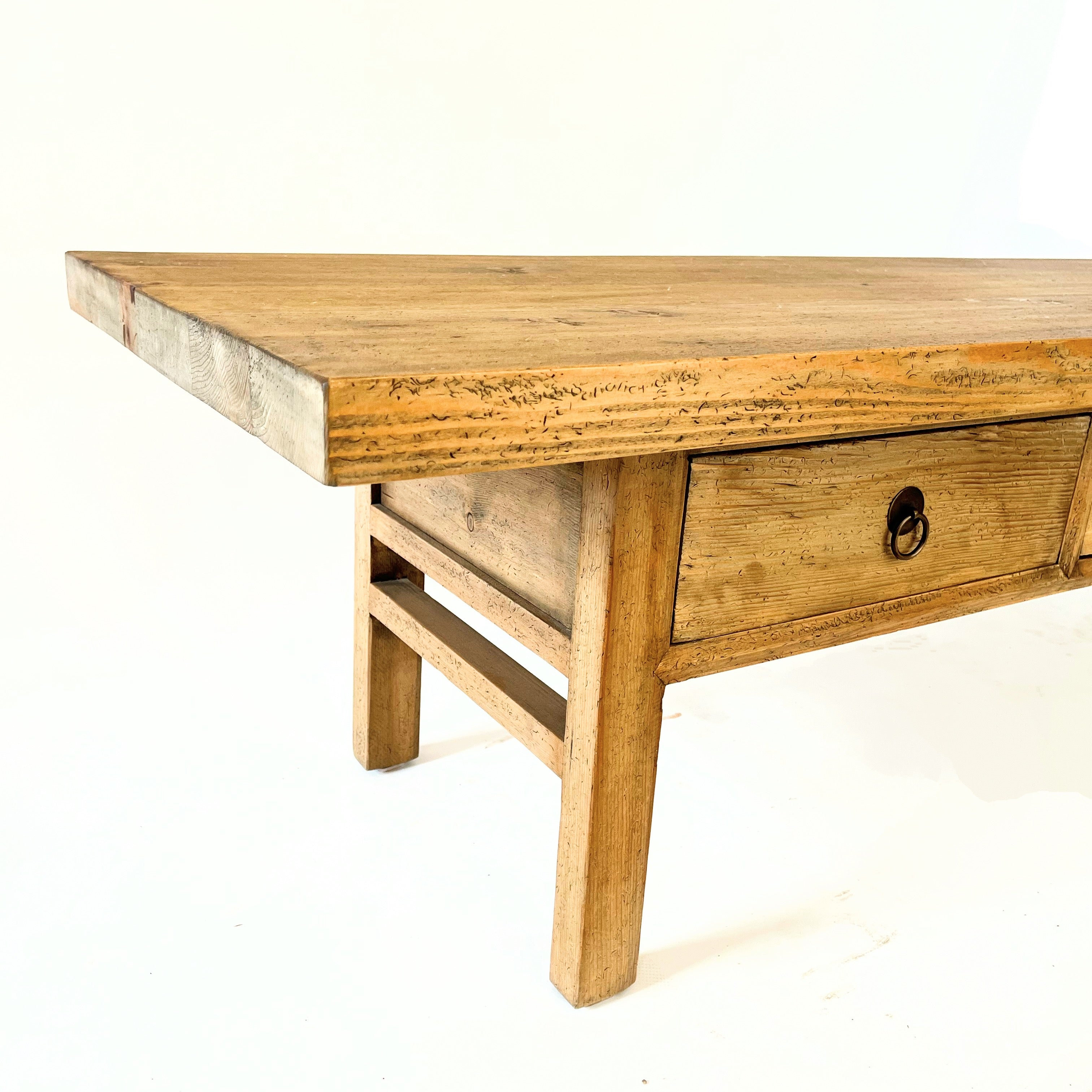 Rustic Bleached Wood Console Table