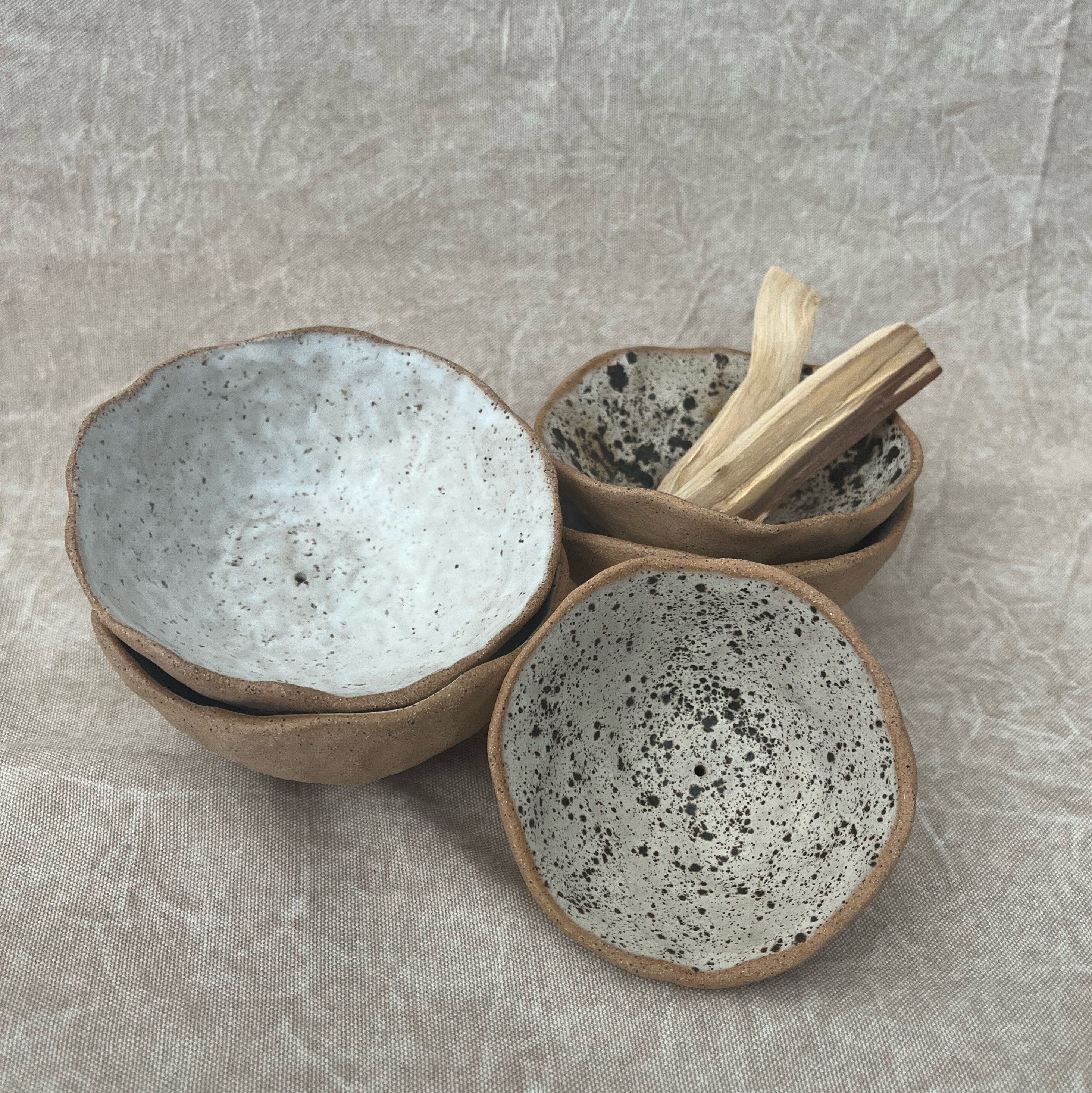 Speckled Ceramic Incense Bowls