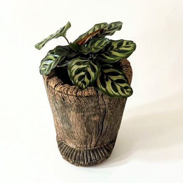 Vintage Wooden Mortar Bowl, Large