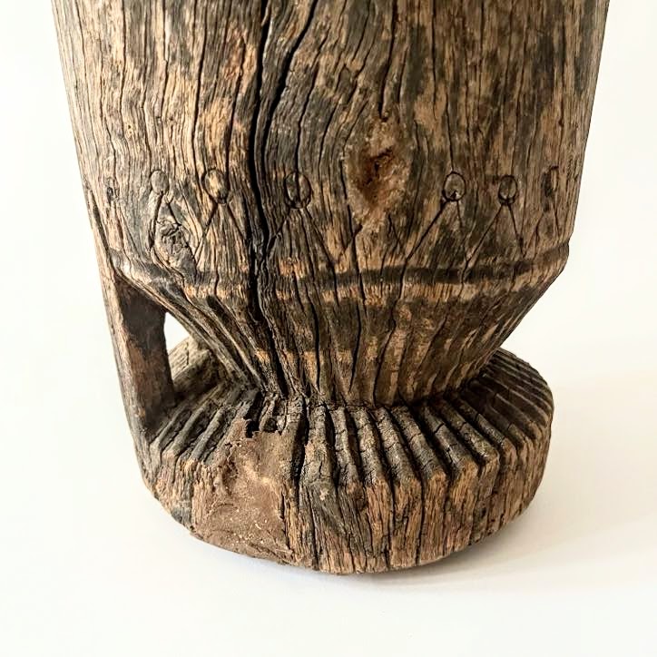 Vintage Wooden Mortar Bowl, Large