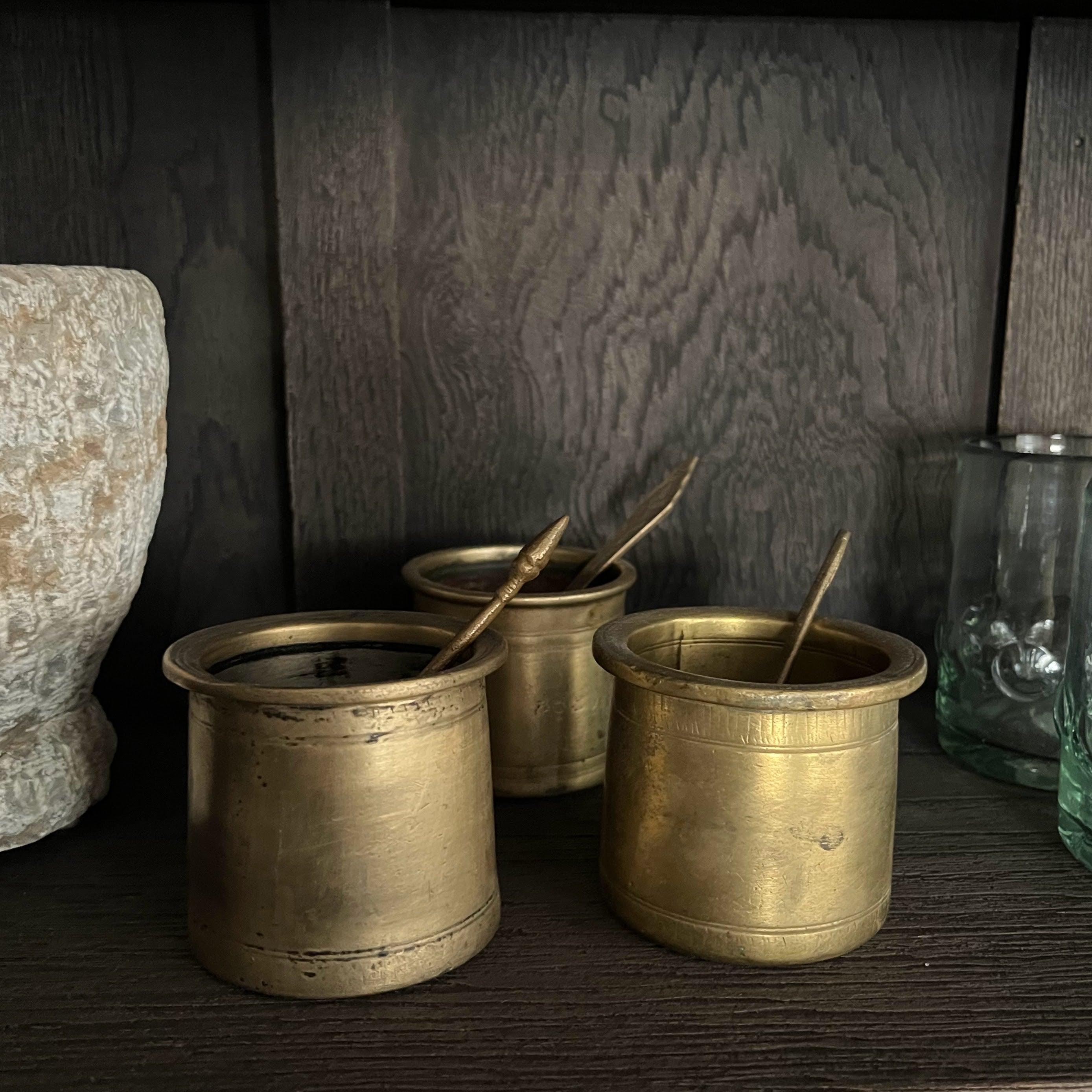 Vintage Brass Lota Cup and Spoon