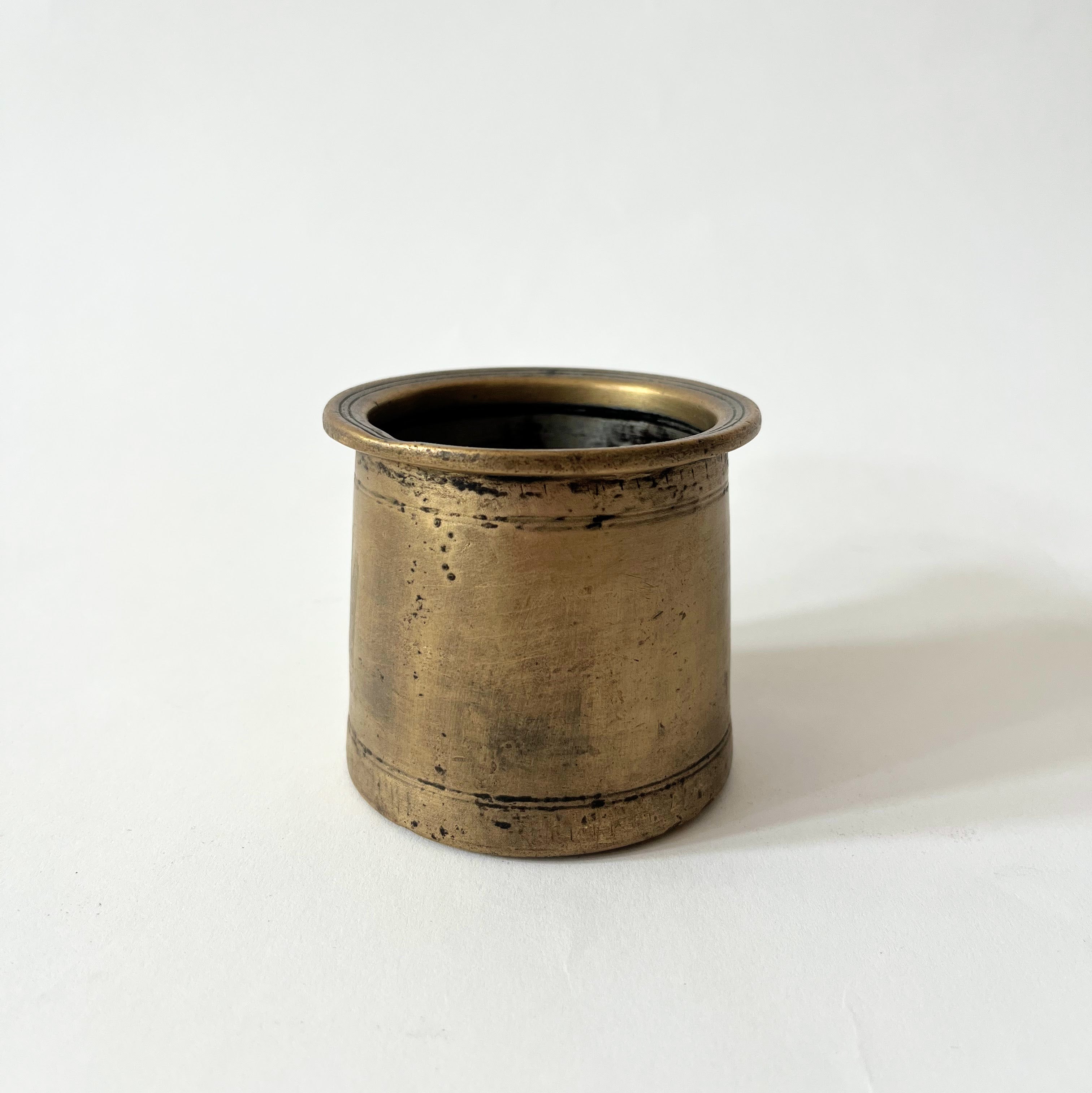 Vintage Brass Lota Cup and Spoon