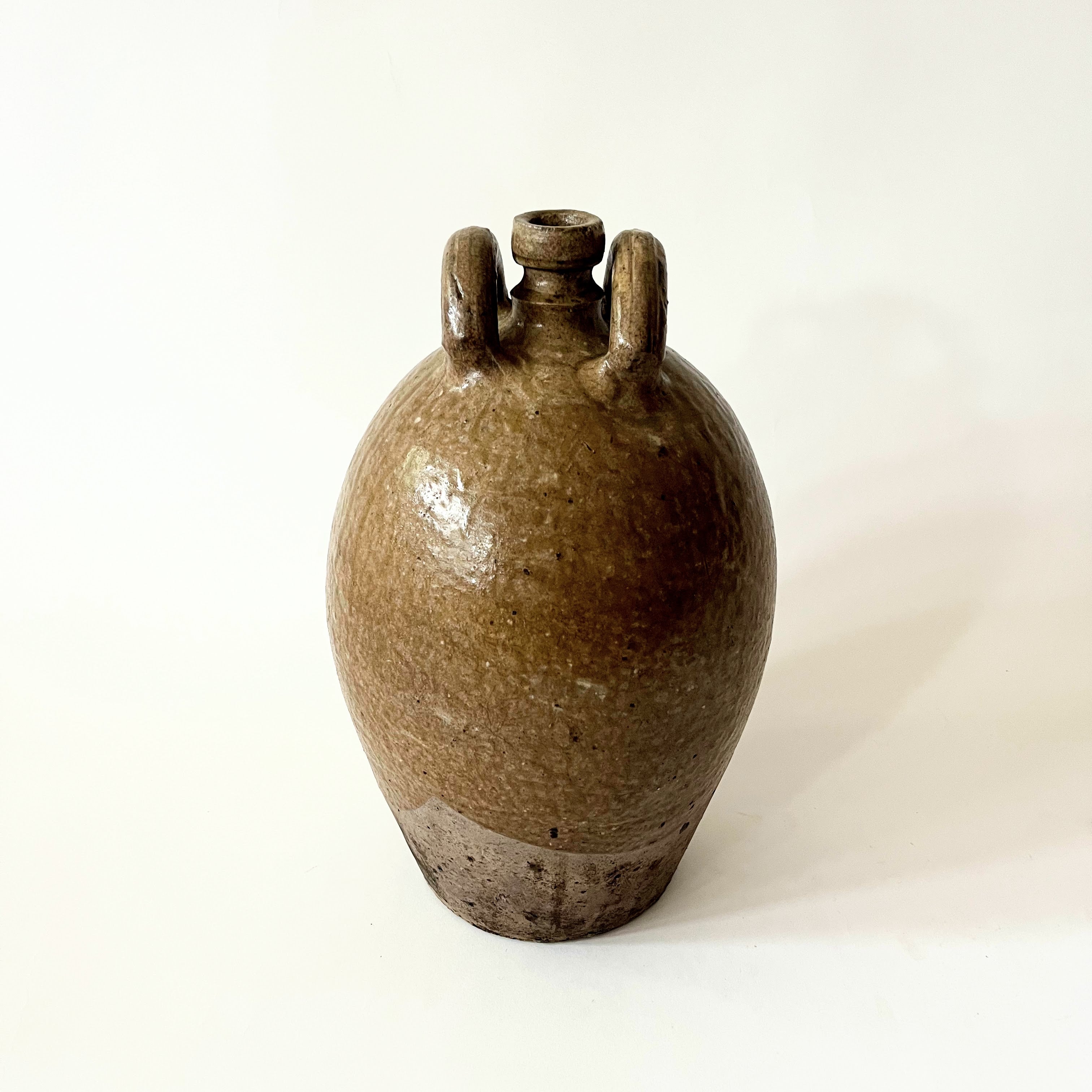 Lrg Antique French Spouted Oil Vessel