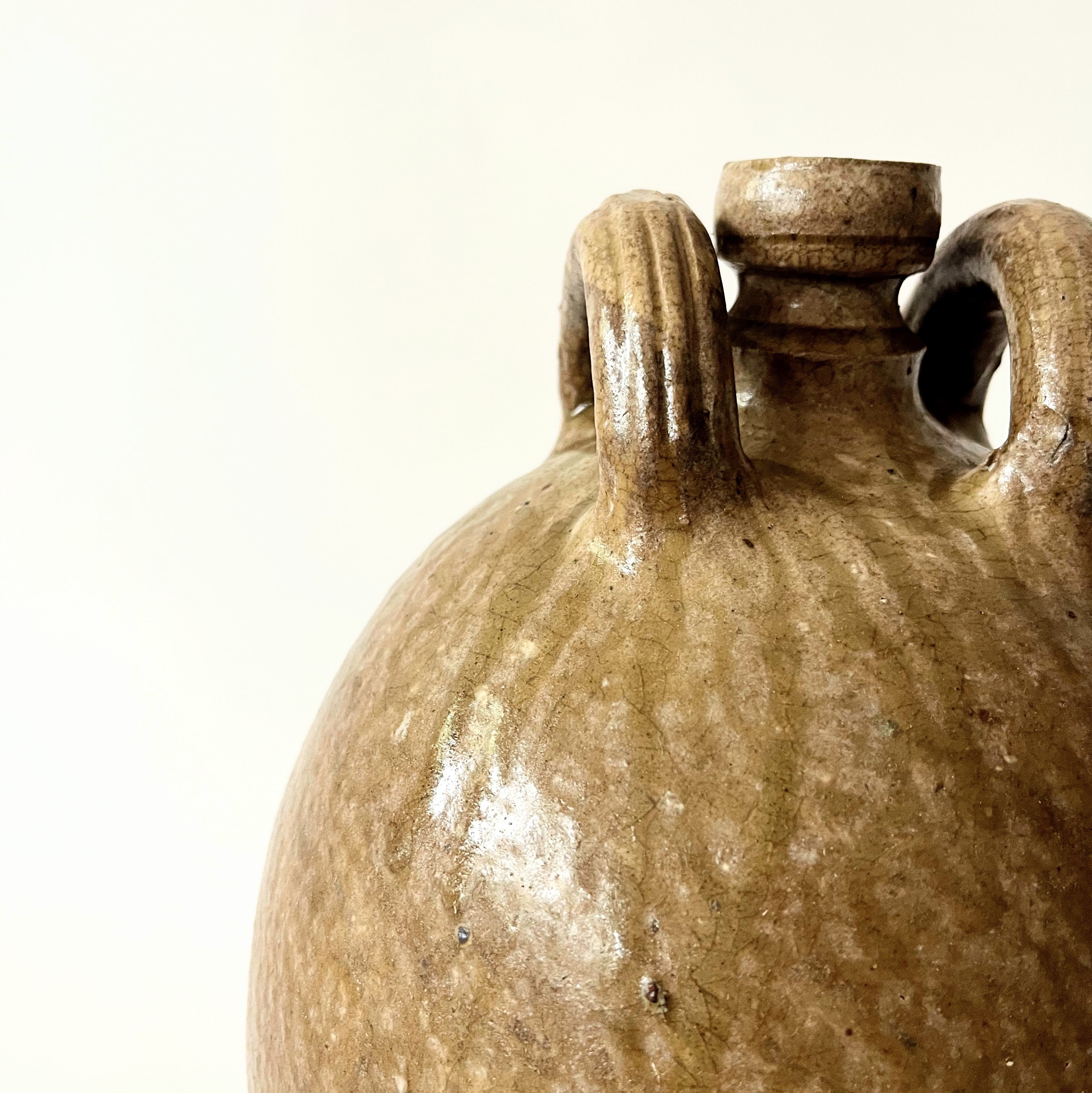 Lrg Antique French Spouted Oil Vessel