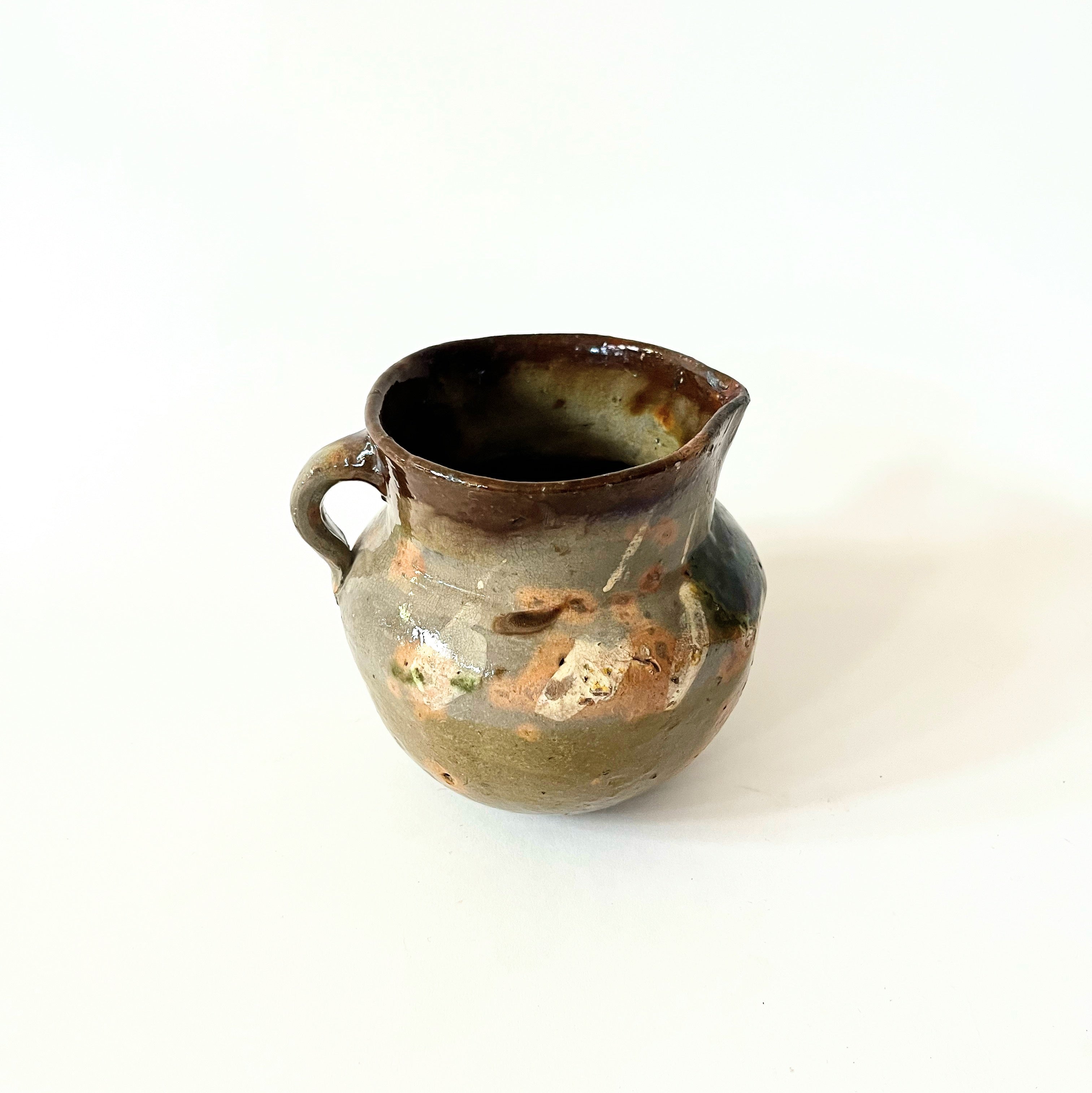 Antique Colorful French Pottery Vase