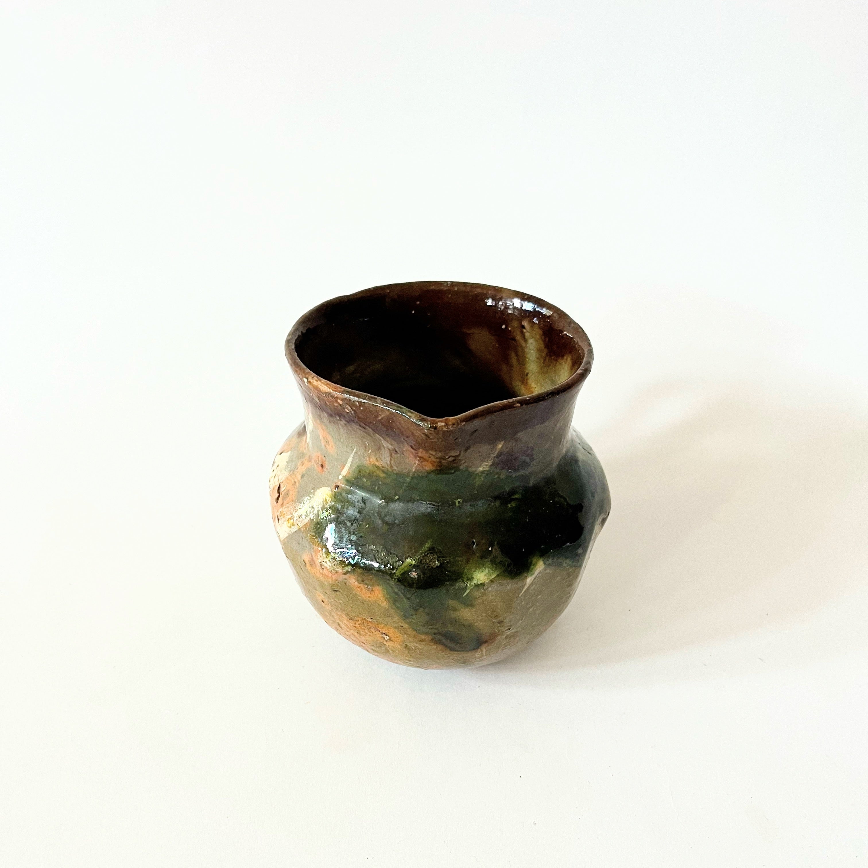 Antique Colorful French Pottery Vase