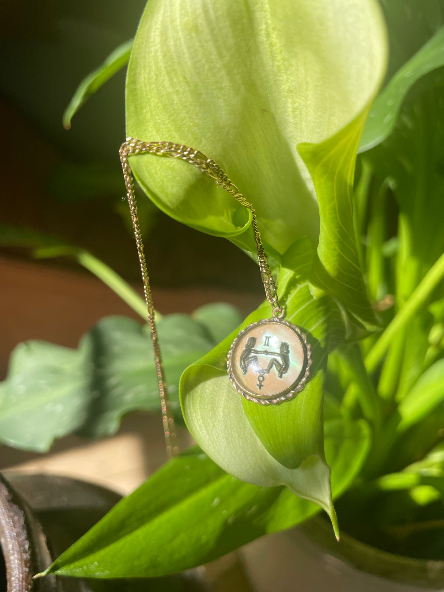 Vintage 14k Gemini Necklace w/ Figaro