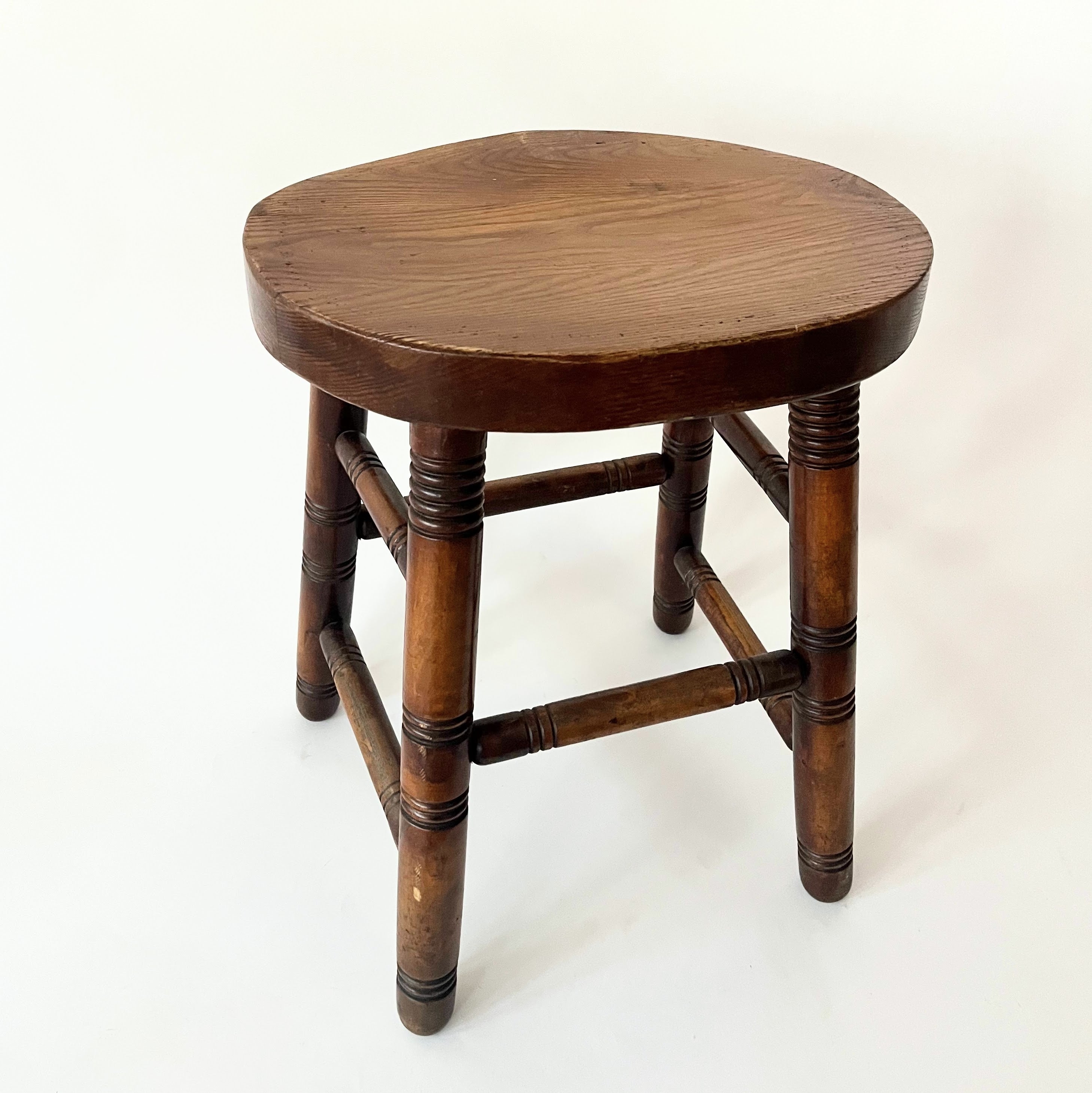 Vintage Saddle Seat Farmhouse Stool