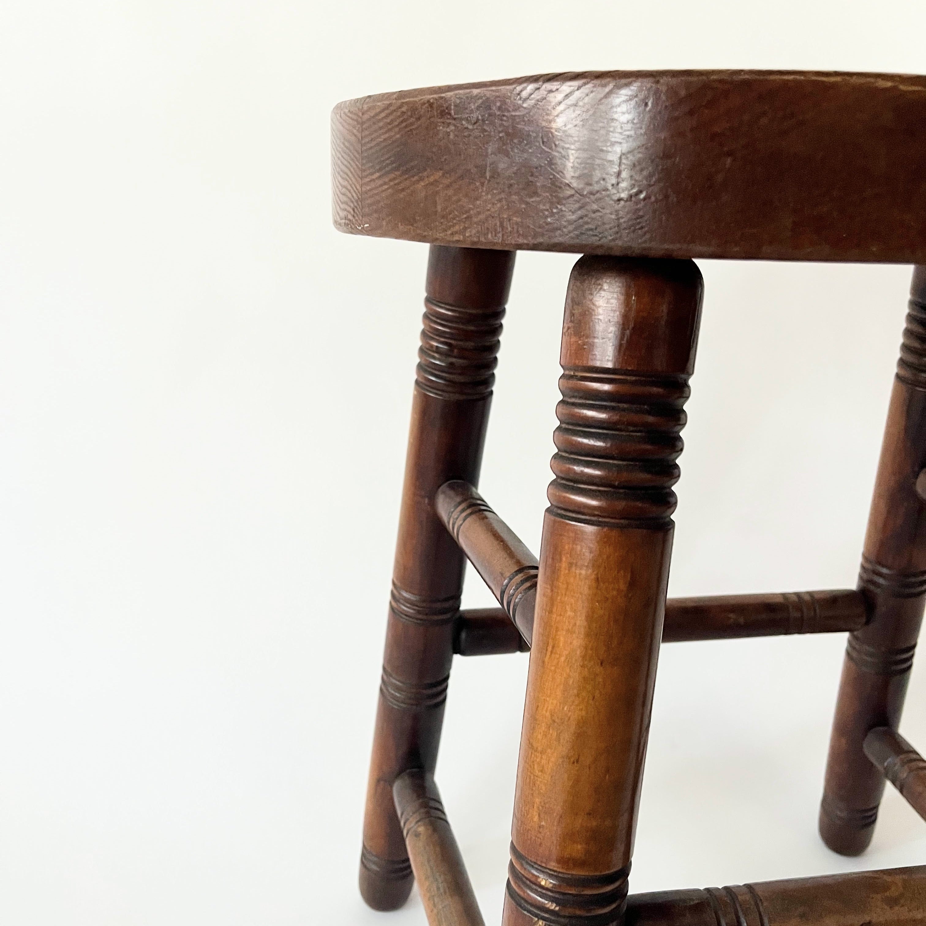 Vintage Saddle Seat Farmhouse Stool