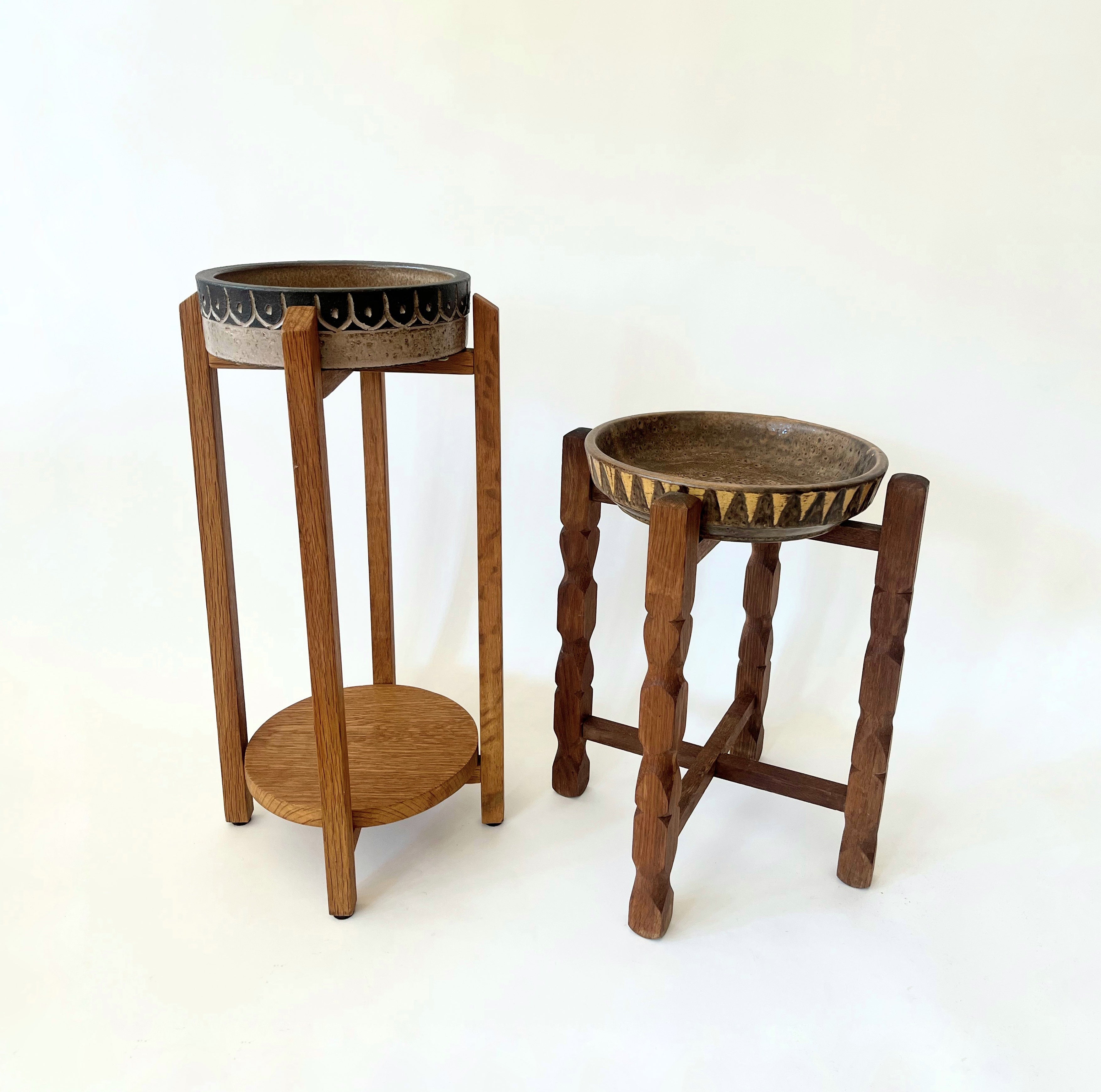 1960's Danish Side Table With Ceramic Bowl. #2