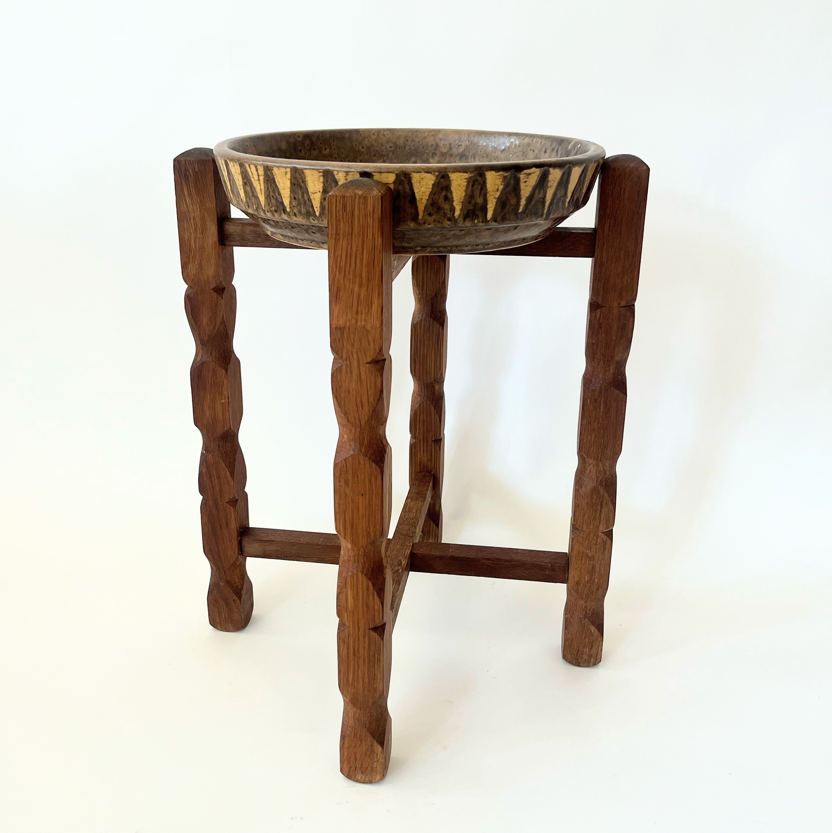 1960's Danish Side Table With Ceramic Bowl. #2