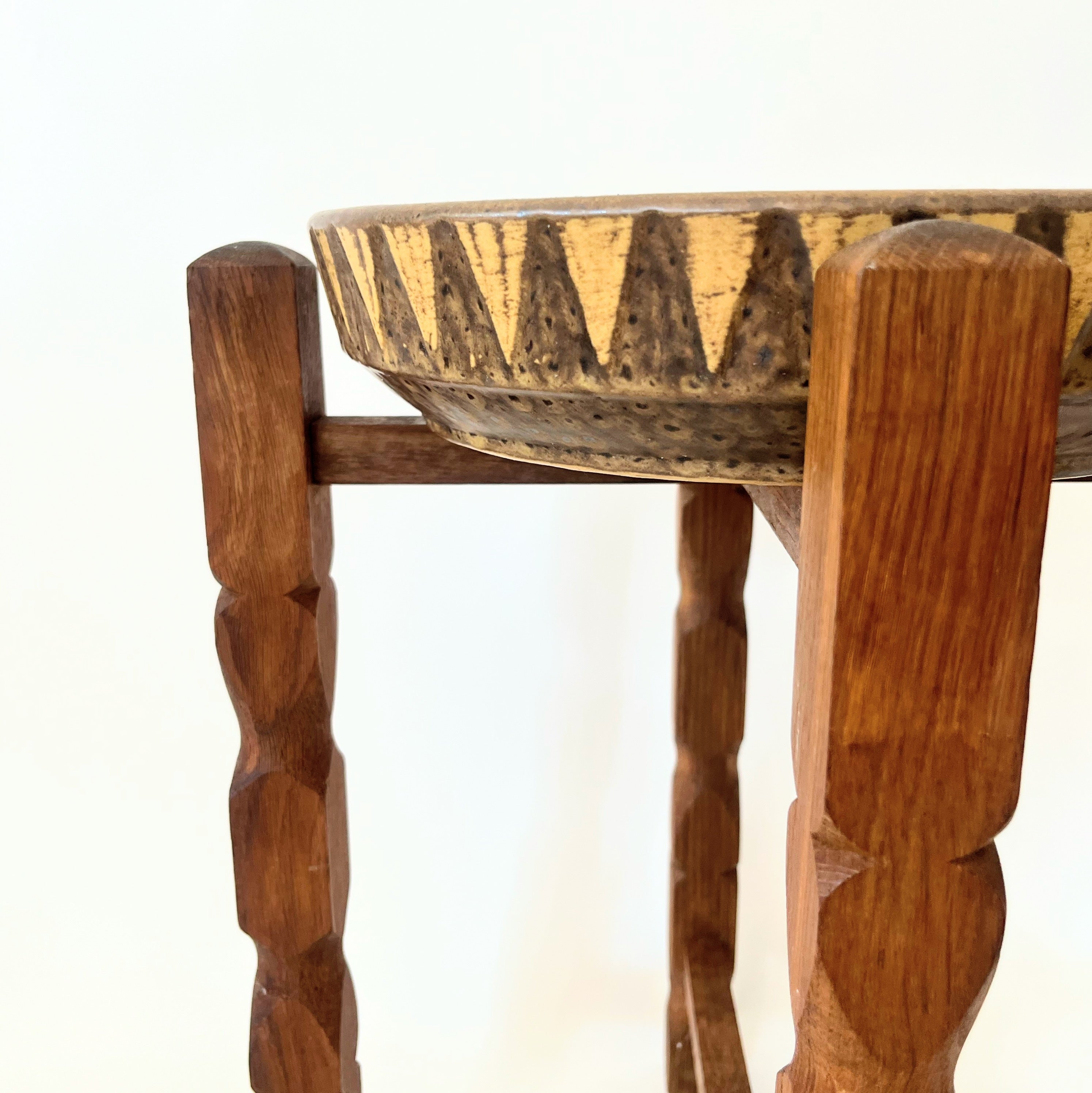 1960's Danish Side Table With Ceramic Bowl. #2