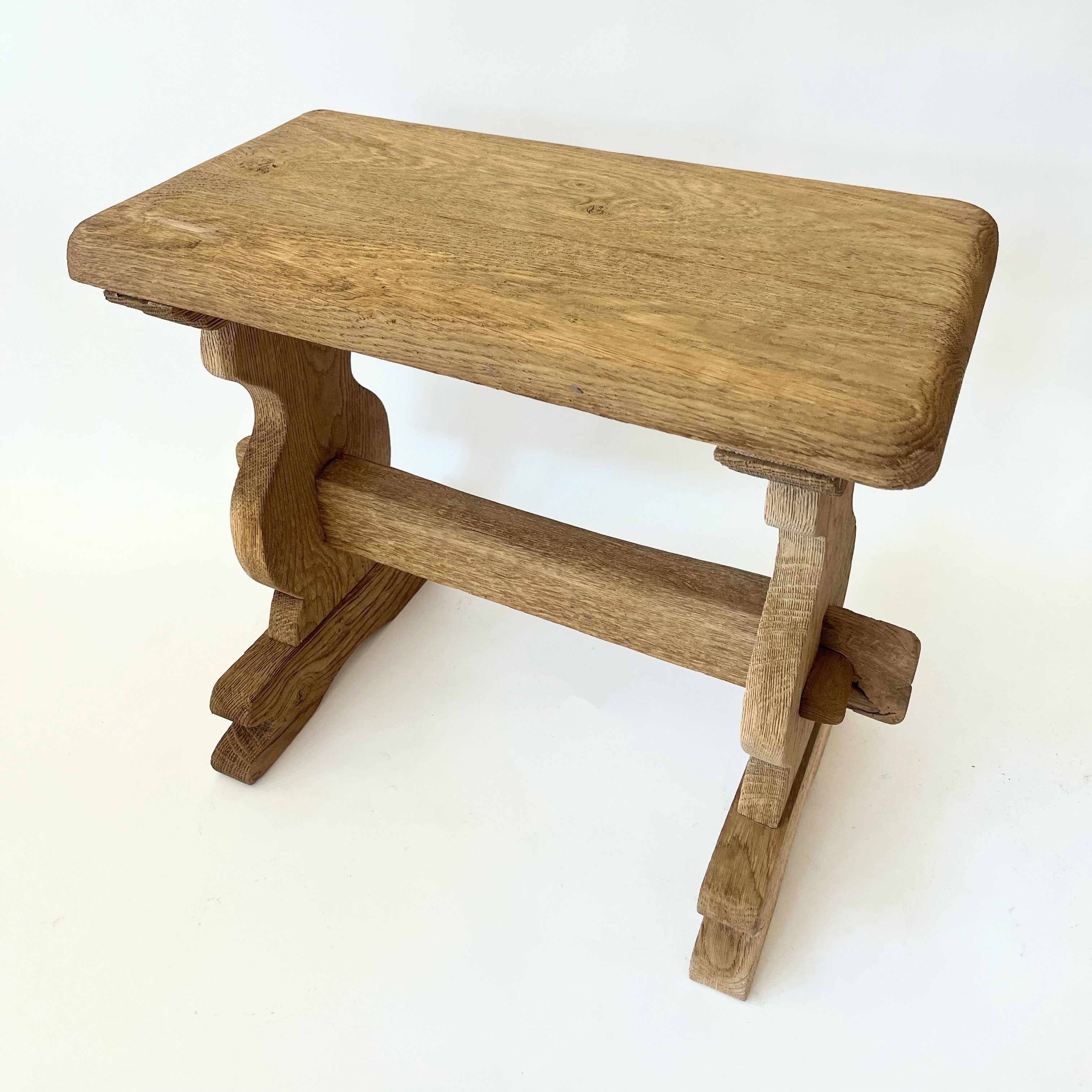 Vintage European Small Oak Bench