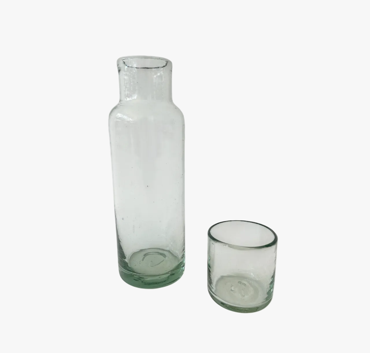 Hand blown Glass Carafe with Cup