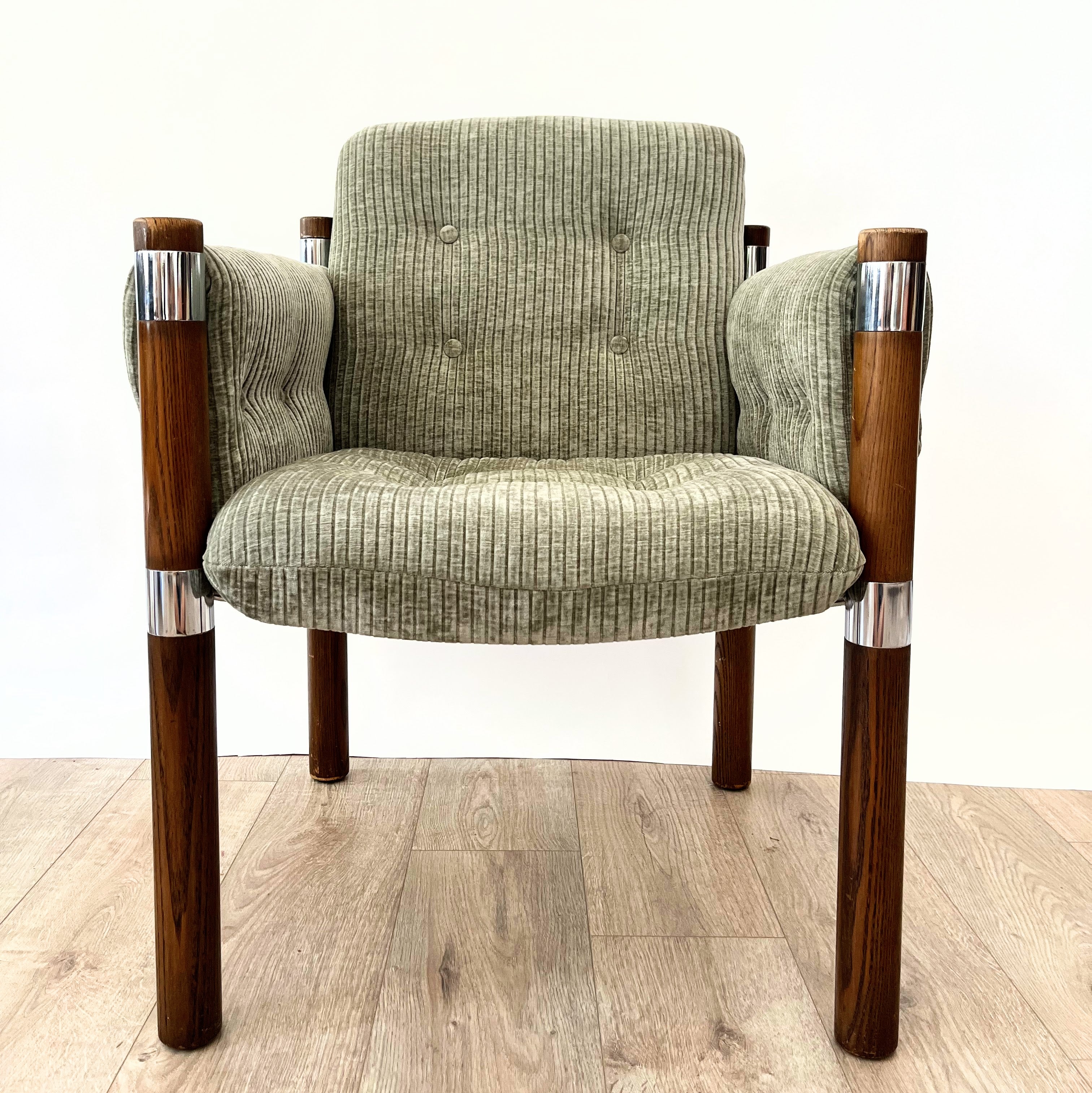 S/2 Vintage MCM Reupholstered Chromcraft Chairs