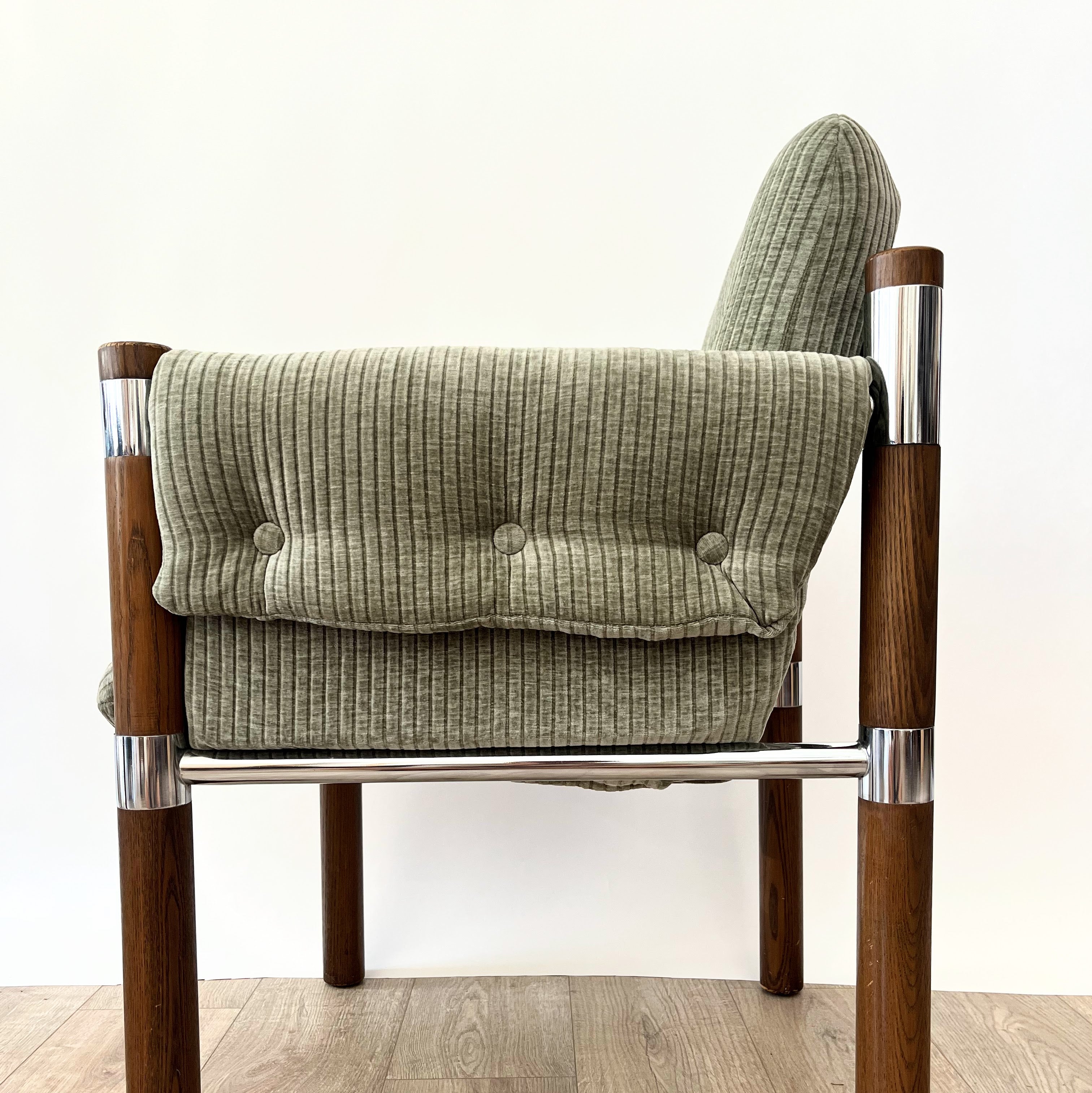 S/2 Vintage MCM Reupholstered Chromcraft Chairs