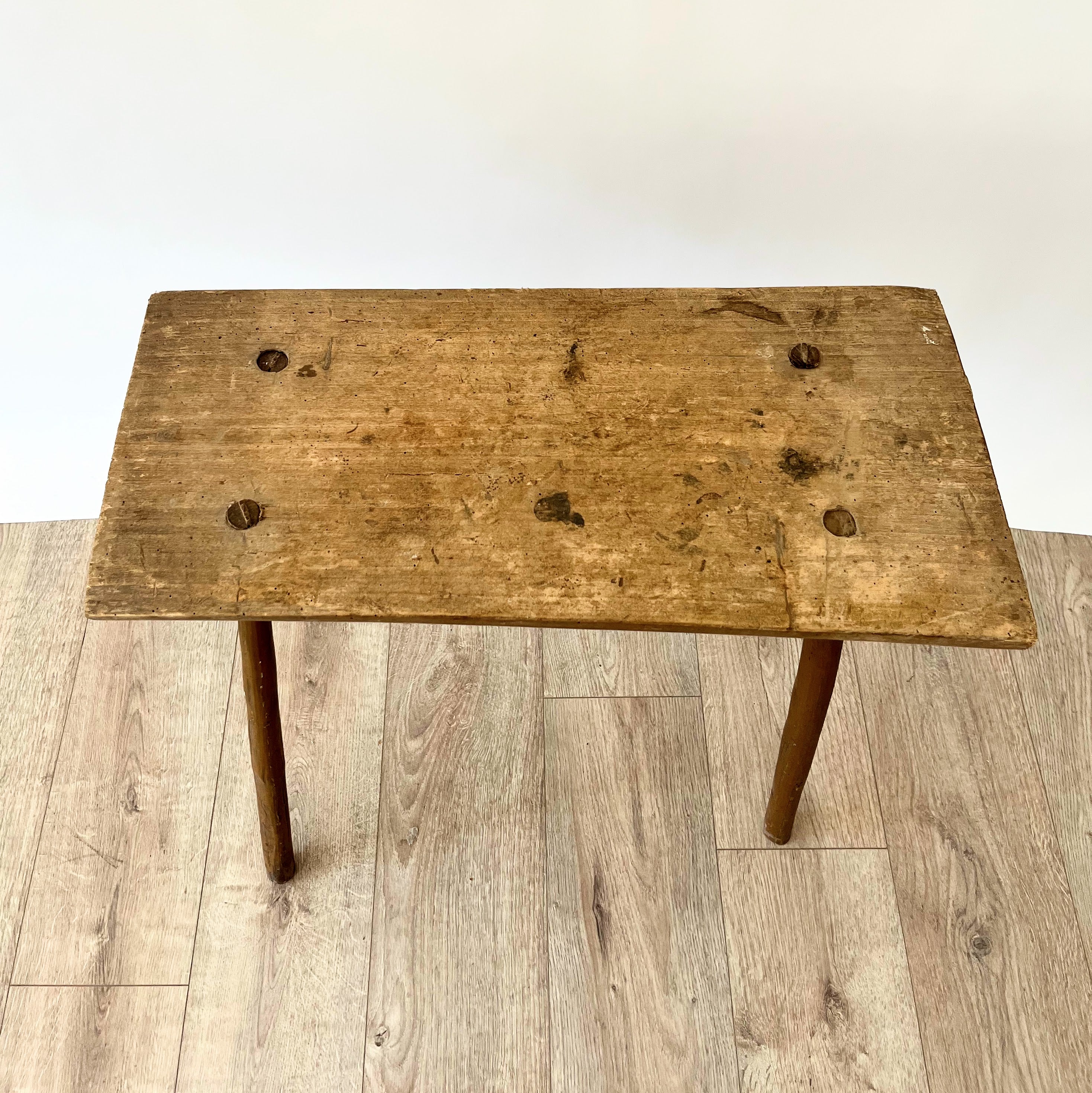 Antique Primitive Wooden Side Table
