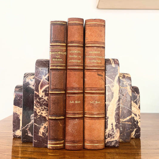 S/2 Rosso Levanto Marble Bookends