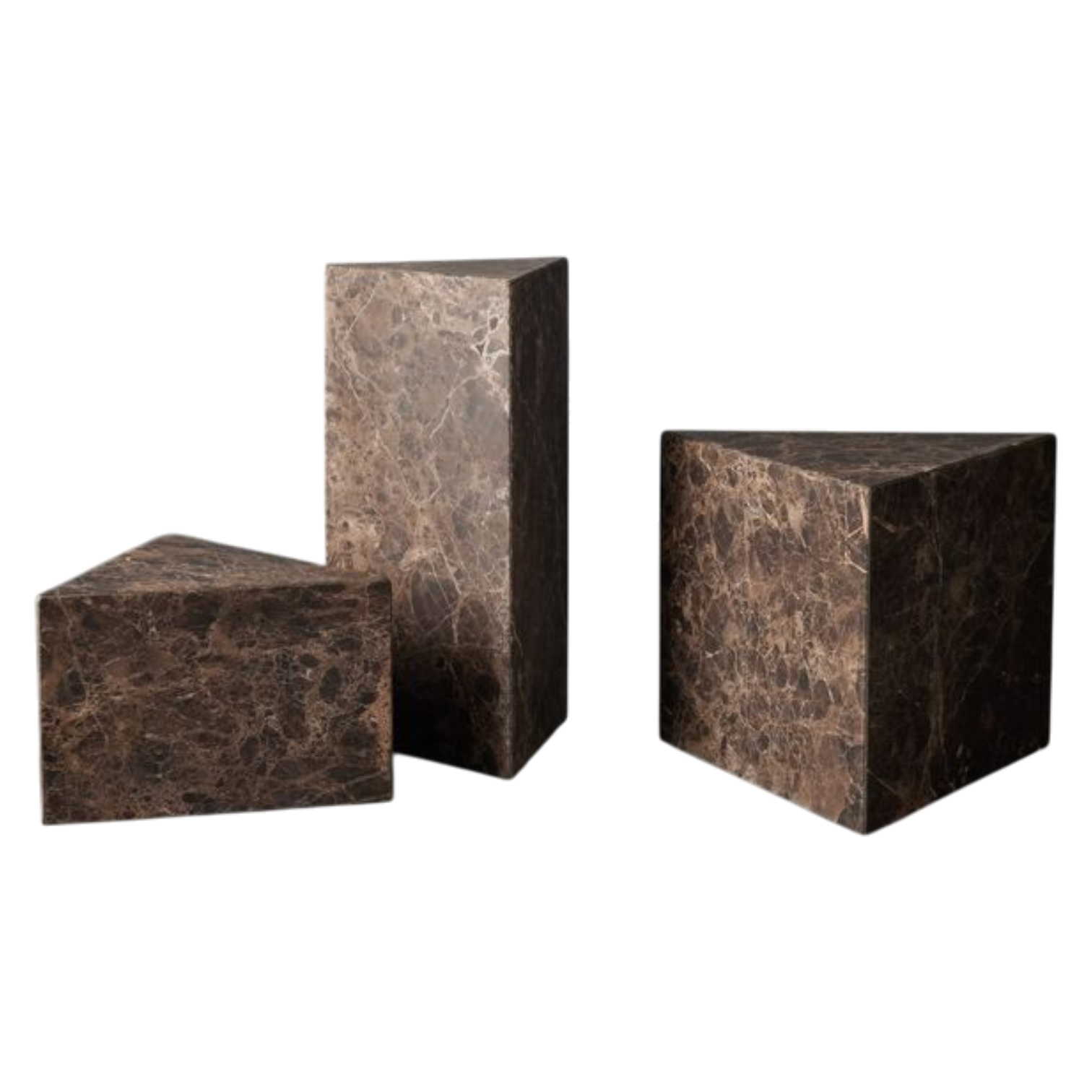 Chocolate Emberador Tri Side Table