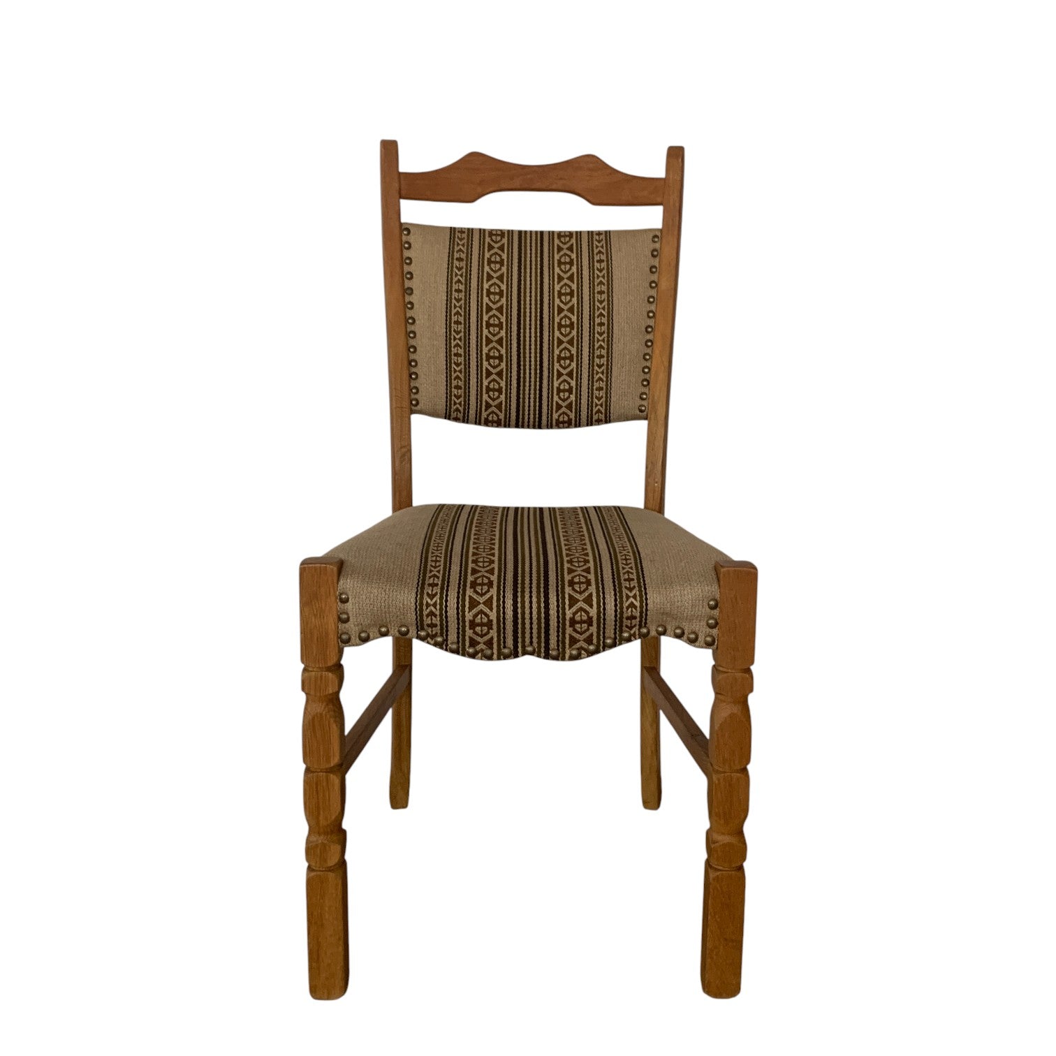 S/6 Vintage Oak Henning Kjaernulf Dining Chairs - Tan