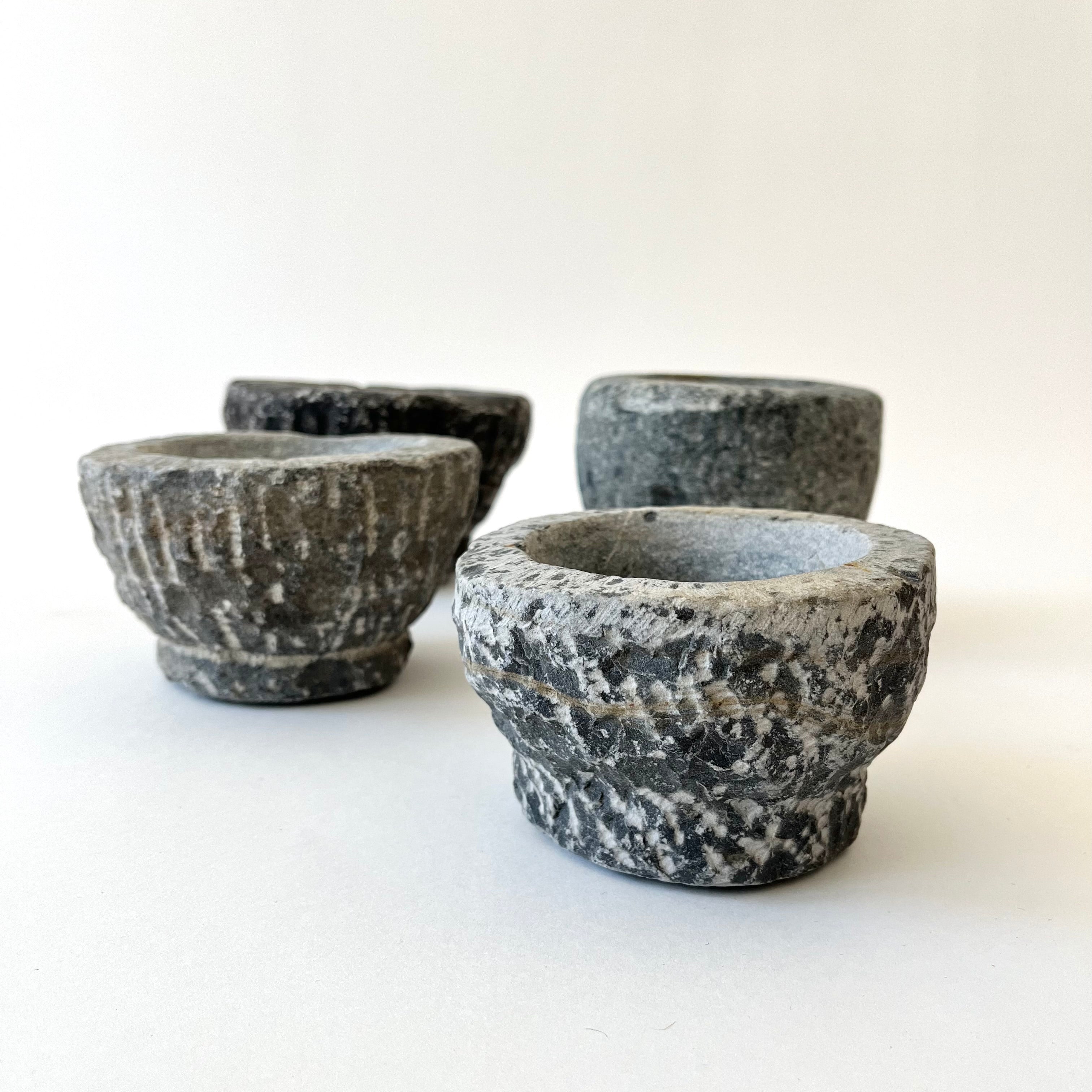 Vintage Hand-Carved Village Stone Mortar