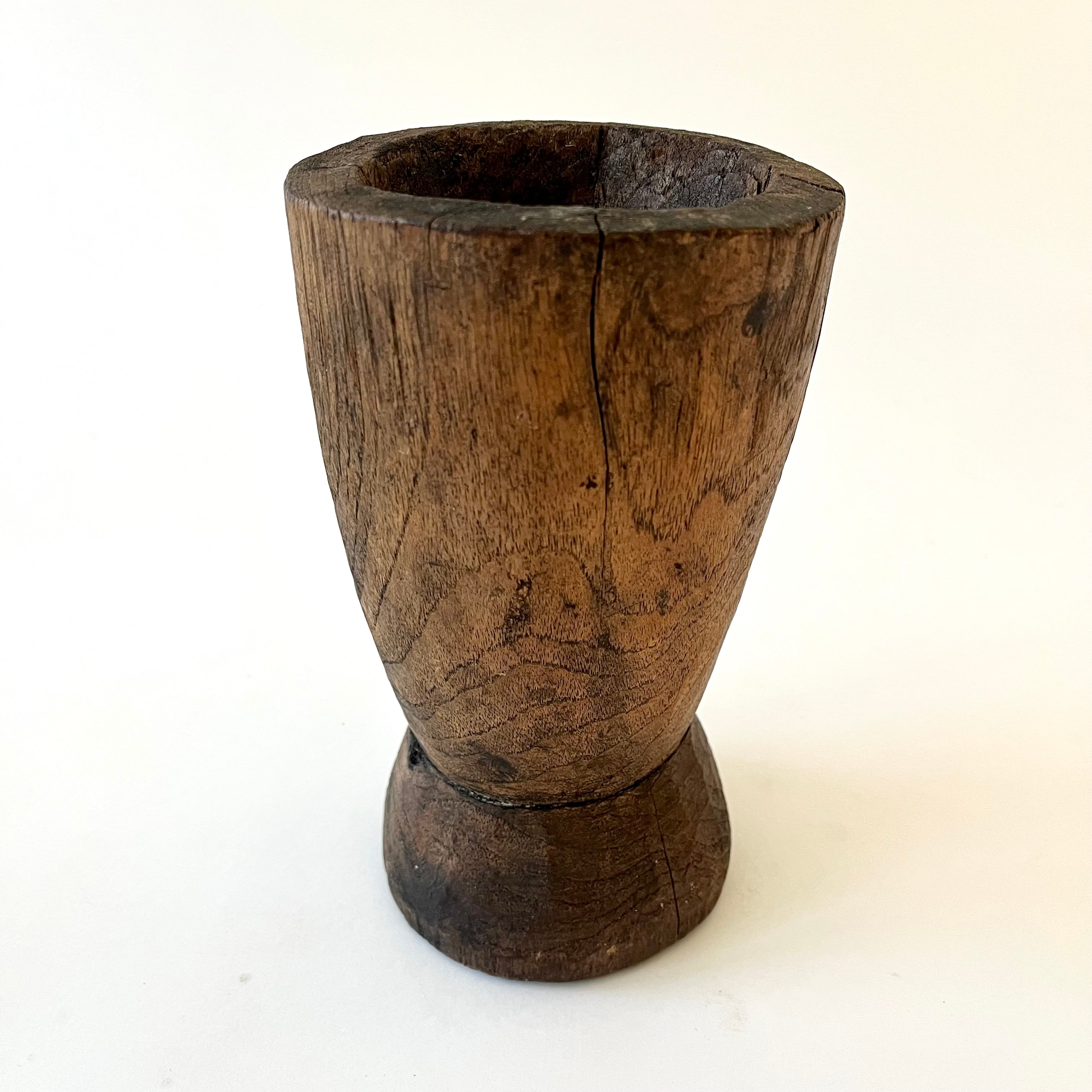 Primitive Wooden Mortar