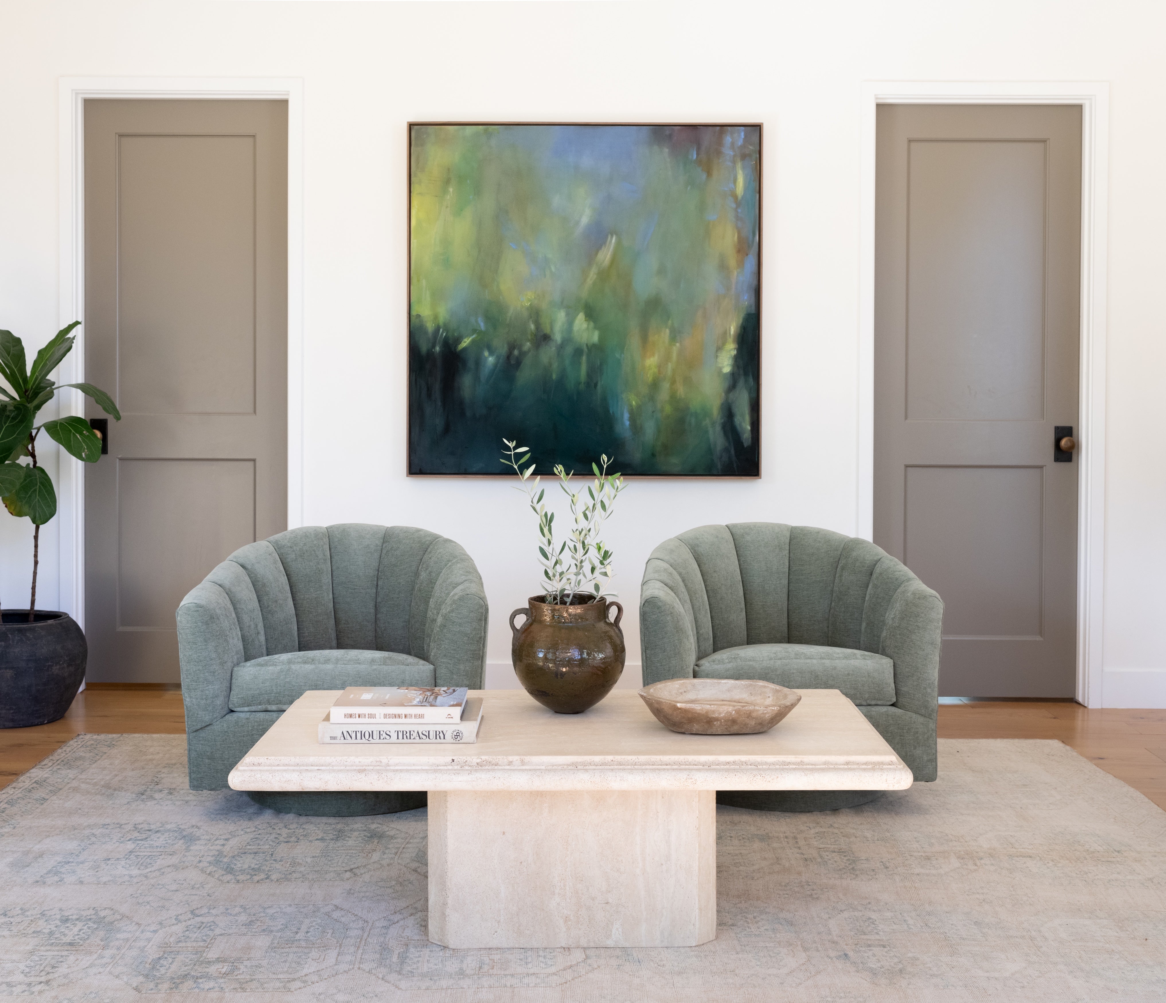 Vintage Italian Travertine Coffee Table