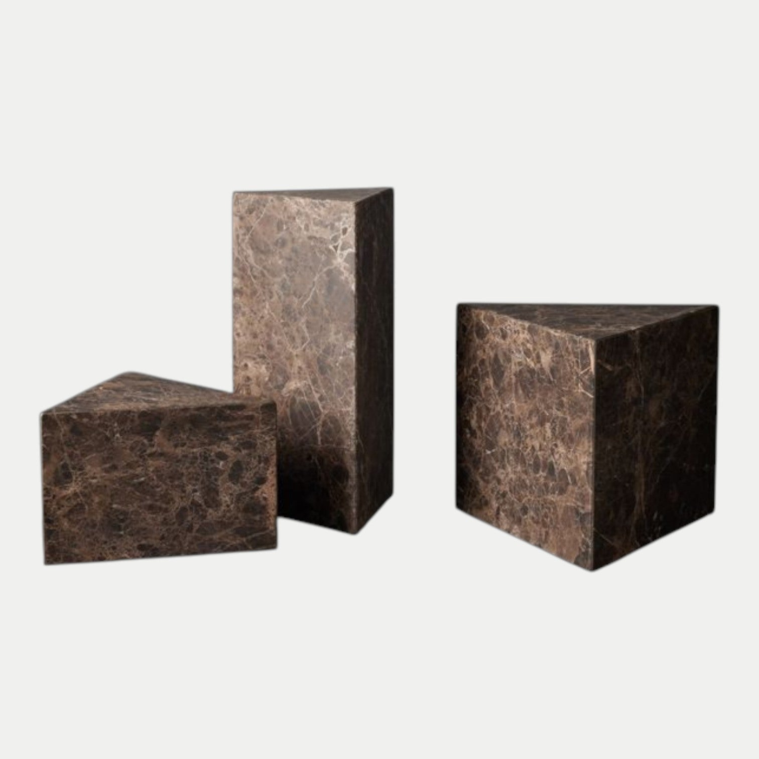 Chocolate Emberador Tri Side Table