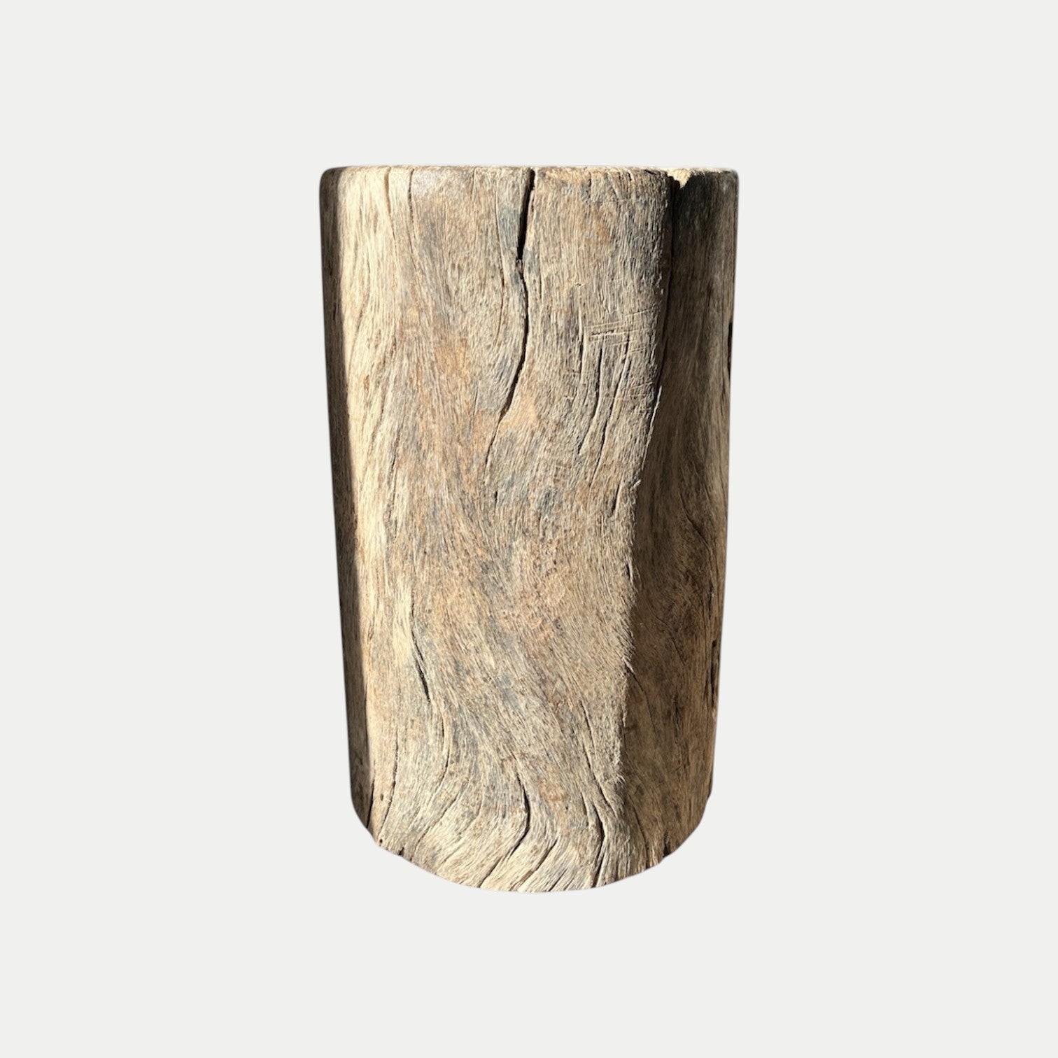 Aged Wood Stump Side Table