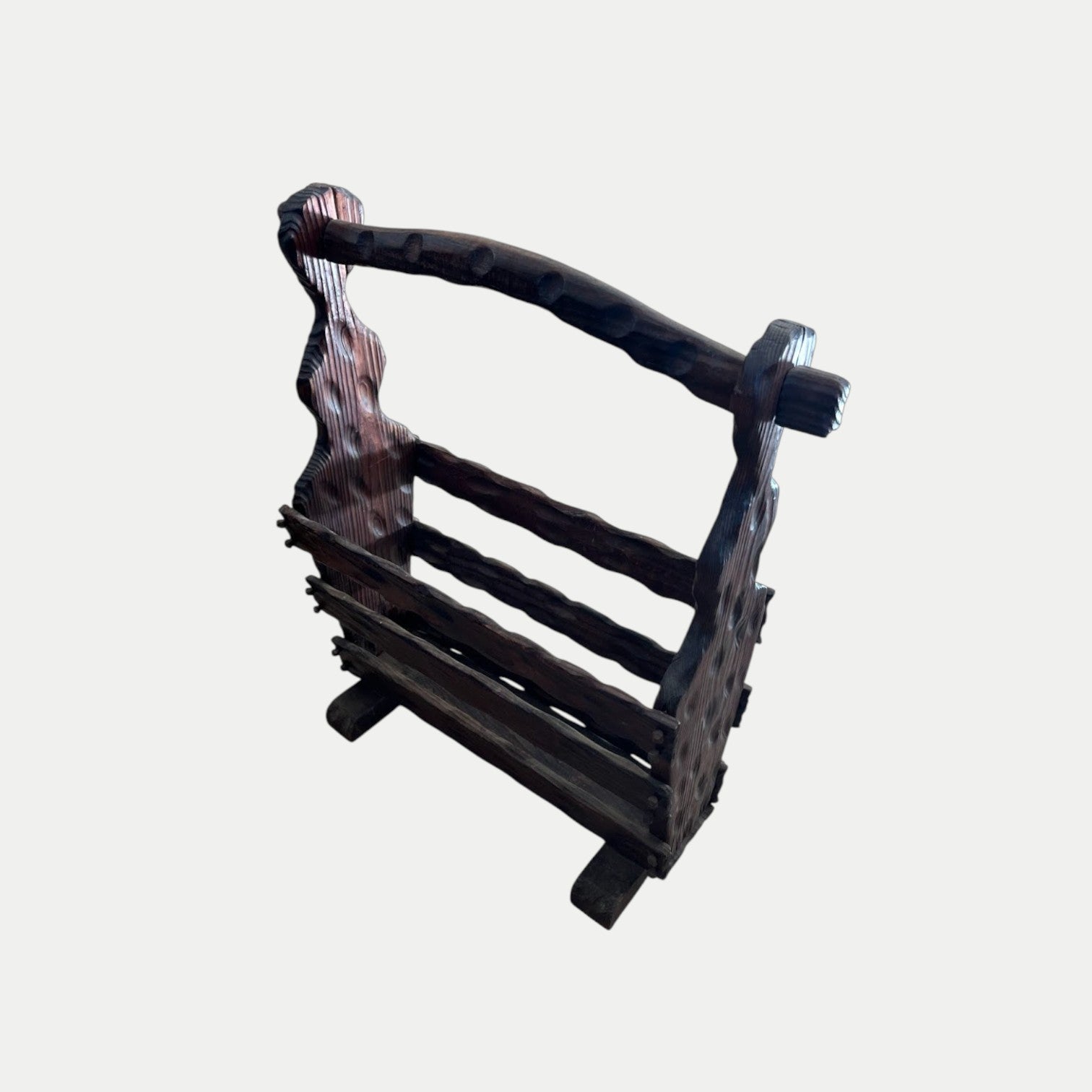 1960s Spanish Brutalist Magazine Rack - Large
