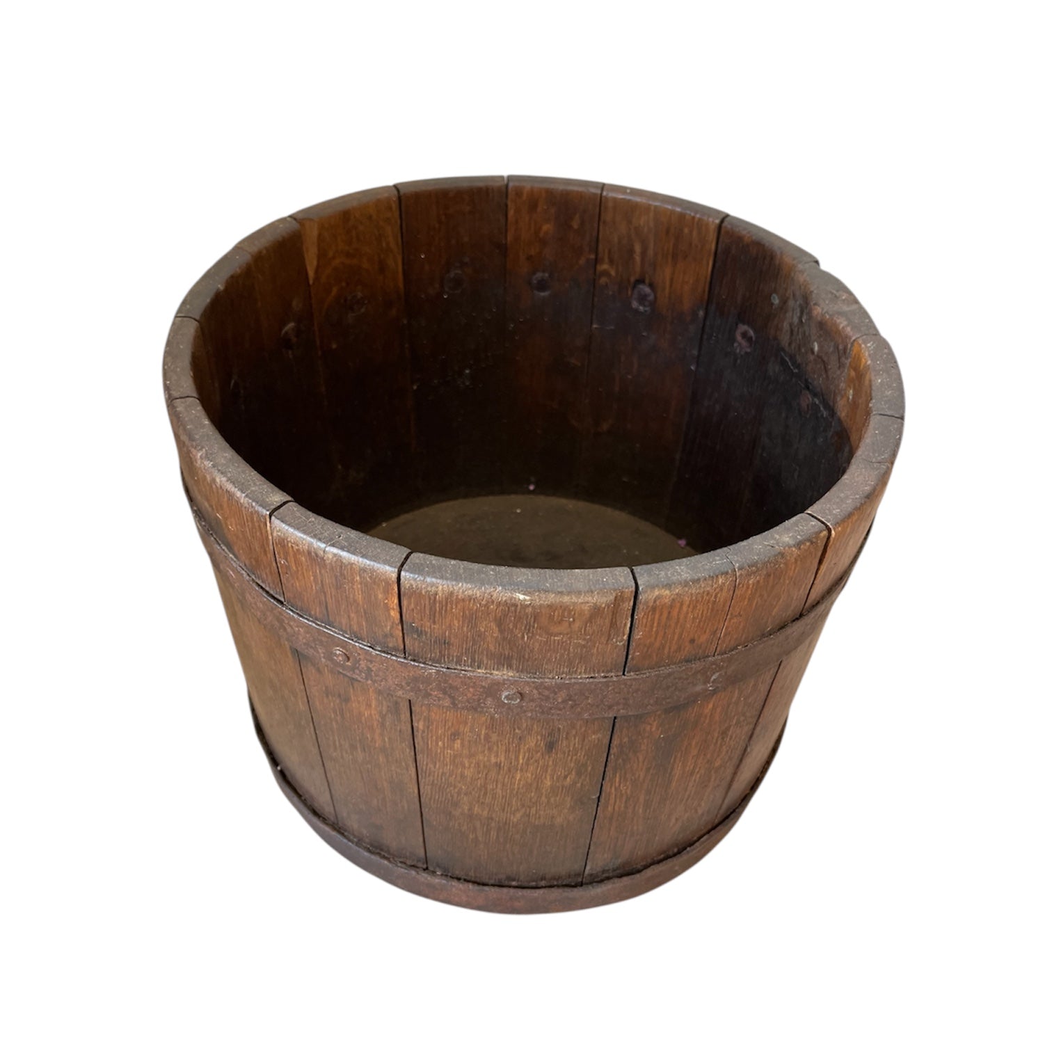 Vintage Primitive Wooden Grain Bucket