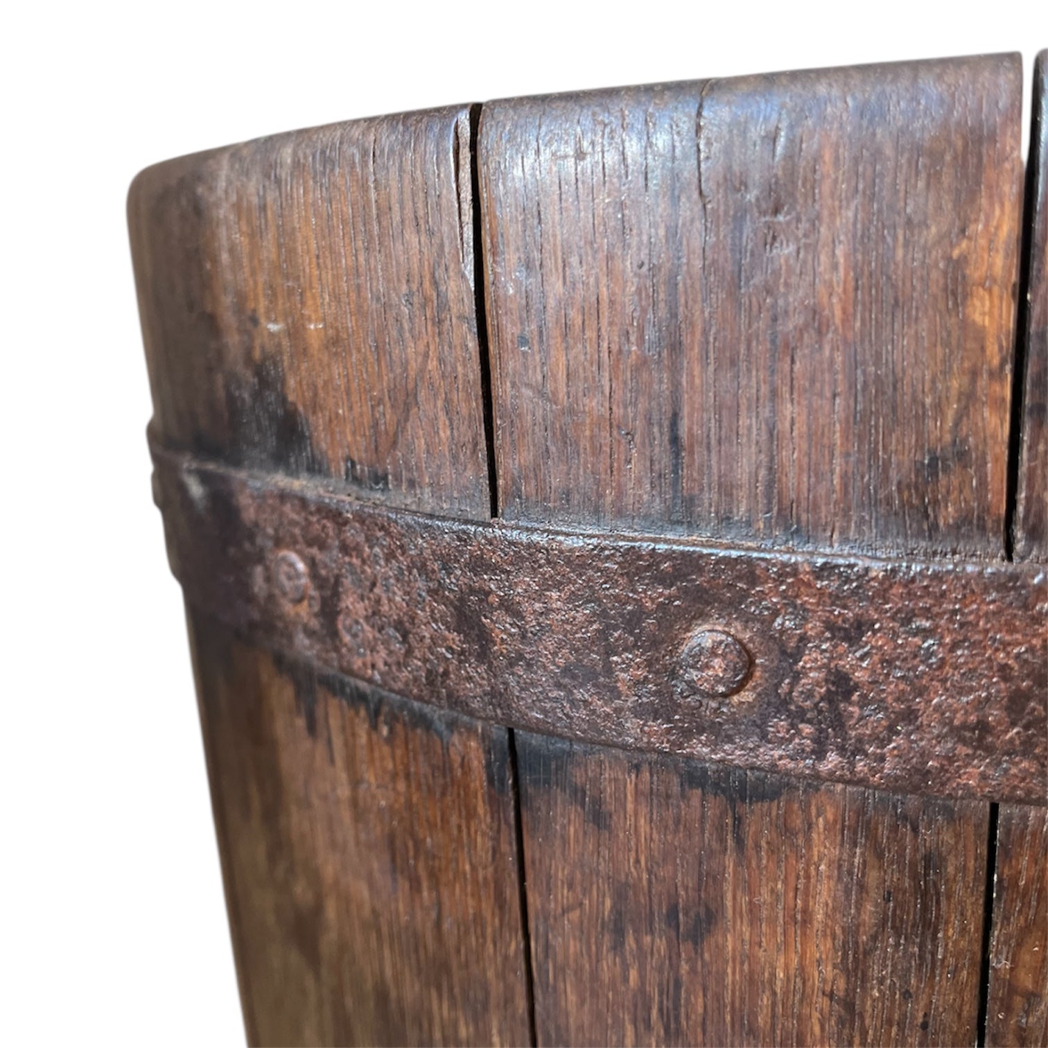 Vintage Primitive Wooden Grain Bucket