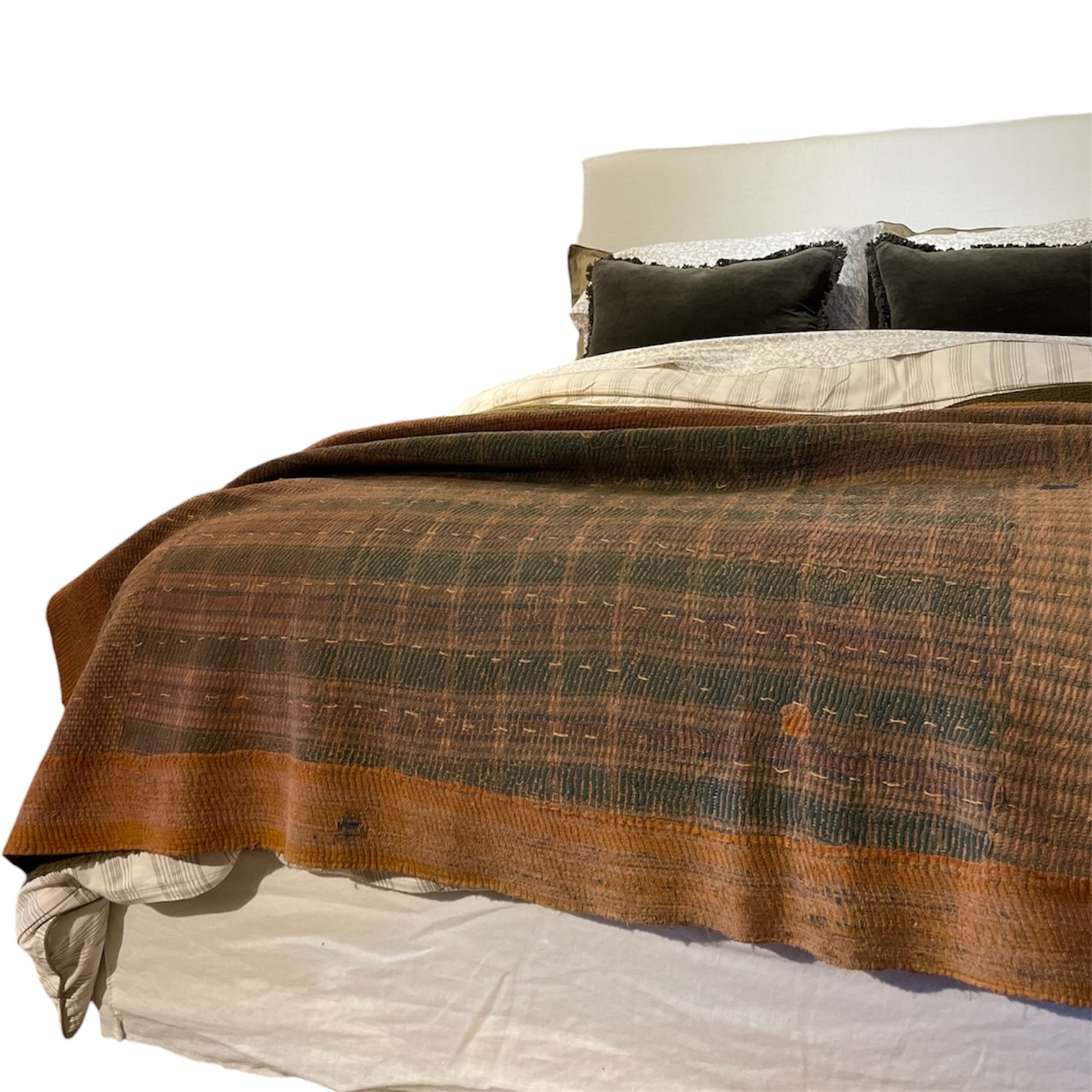 Vintage Textile Kantha Quilt 50 x 70