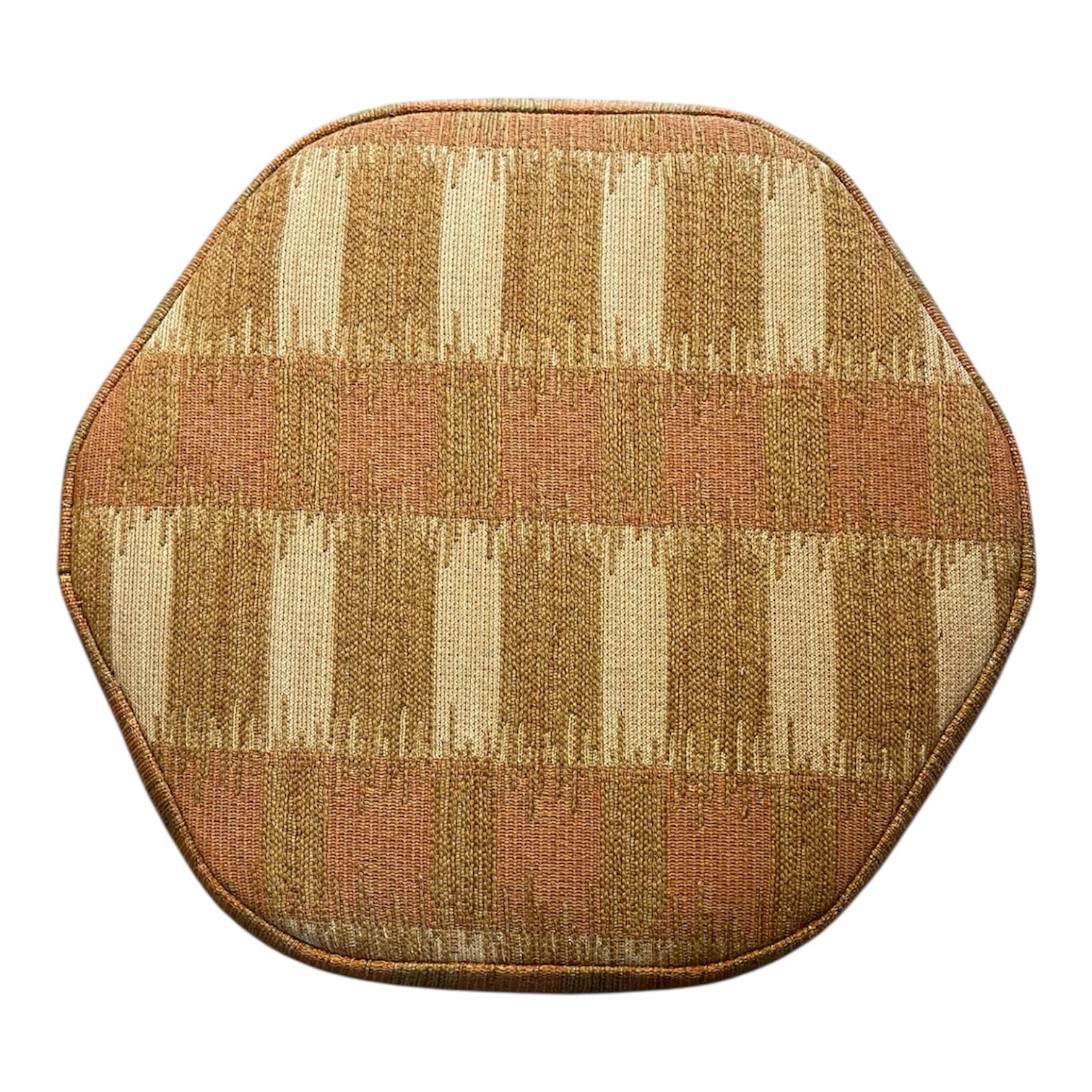 Vintage Bobbin-Leg Upholstered Stool