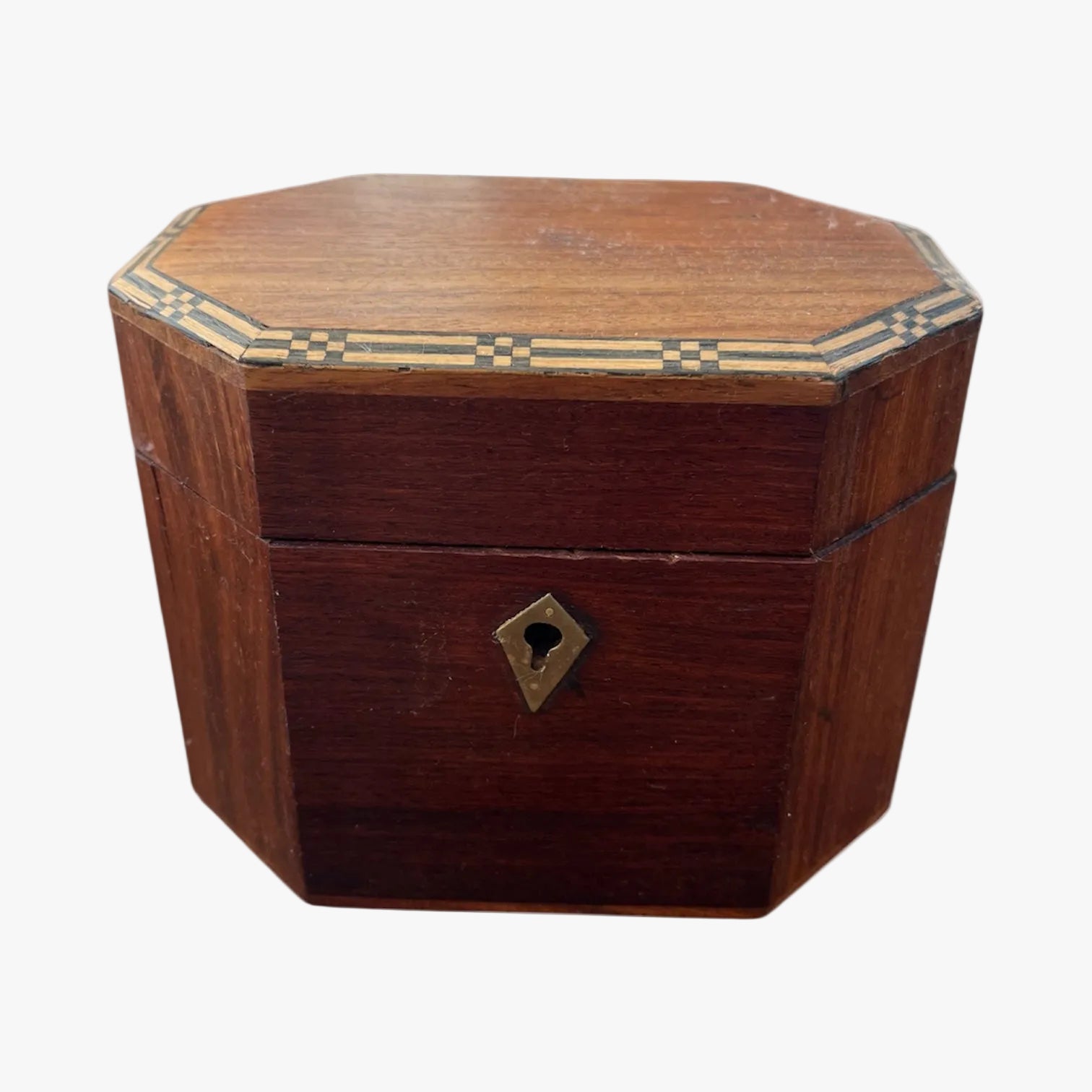 Antique Wooden Tea Caddy Box