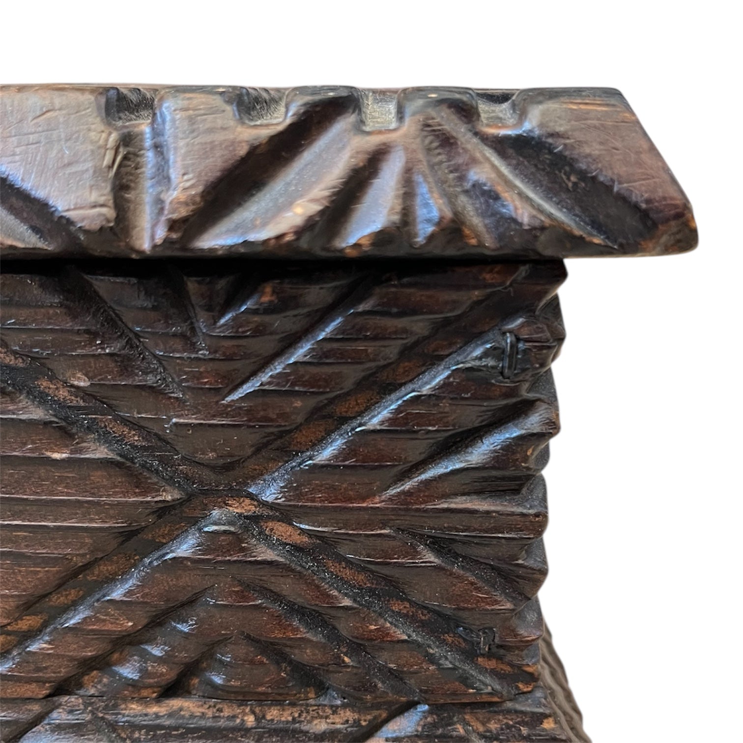 Carved Folk Art Wooden Box