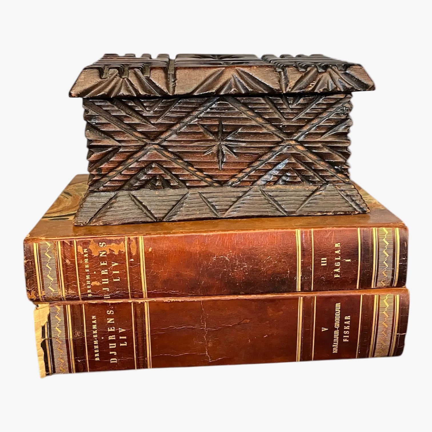 Carved Folk Art Wooden Box