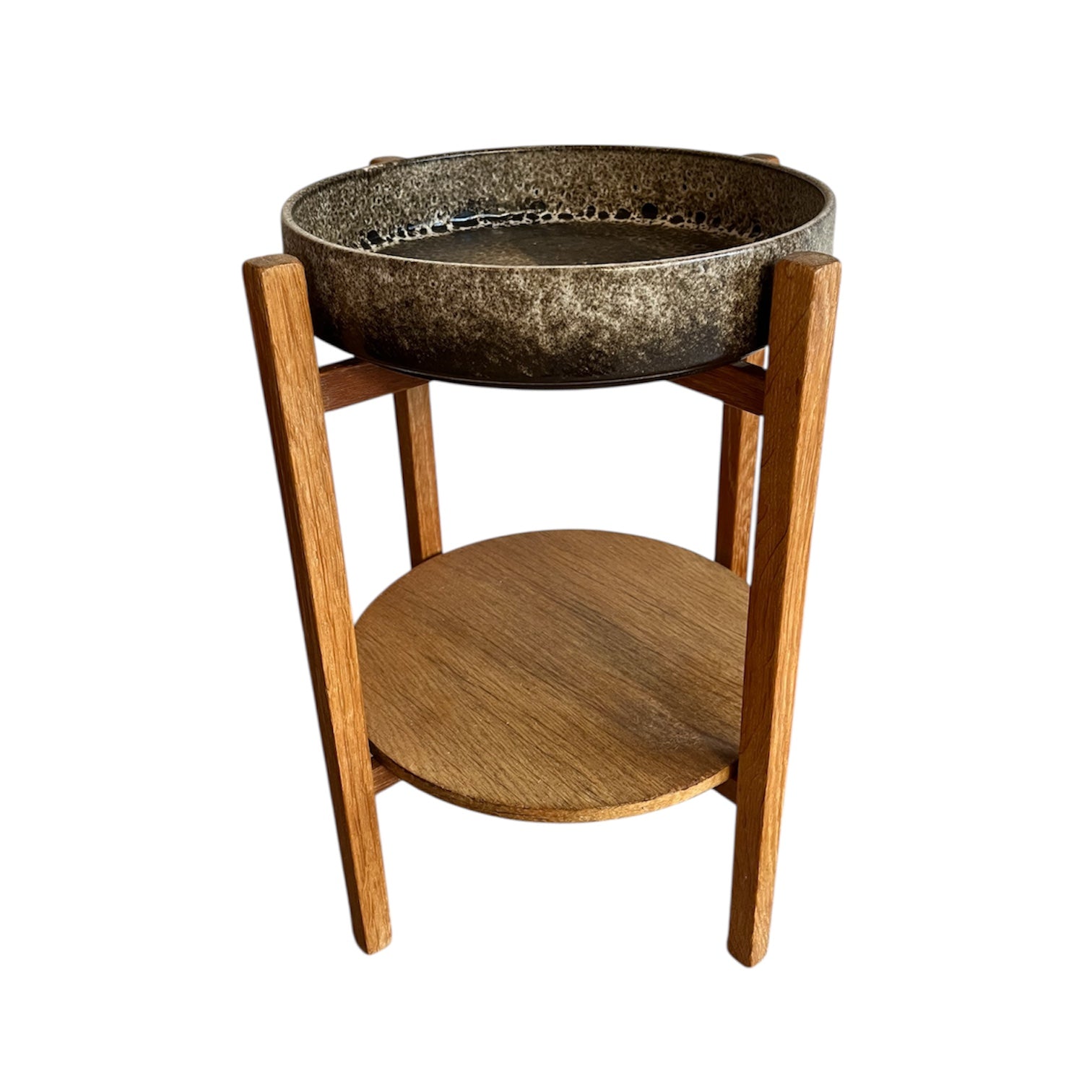 1960's Danish Side Table With Ceramic Bowl. #3