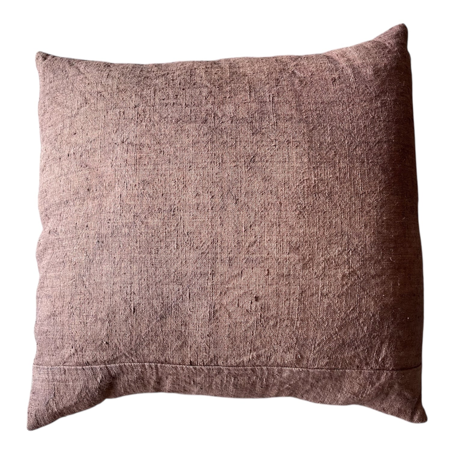 Brown Stonewashed Linen Pillow, 22 x 22
