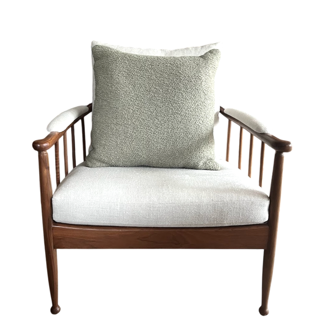 S/2 Lori Walnut Natural Armchairs