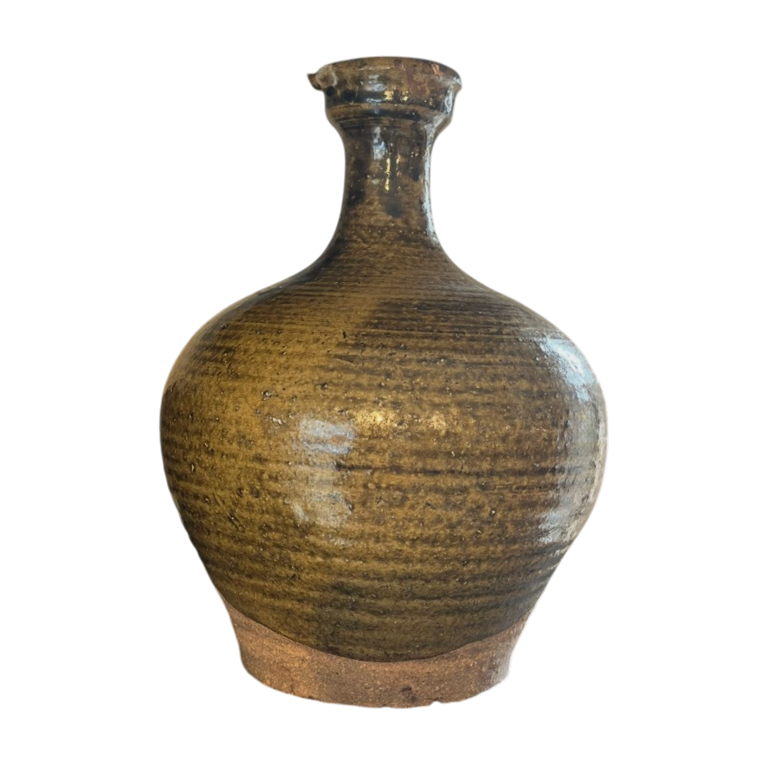 Vintage Glazed Rice Wine Bottle, Small