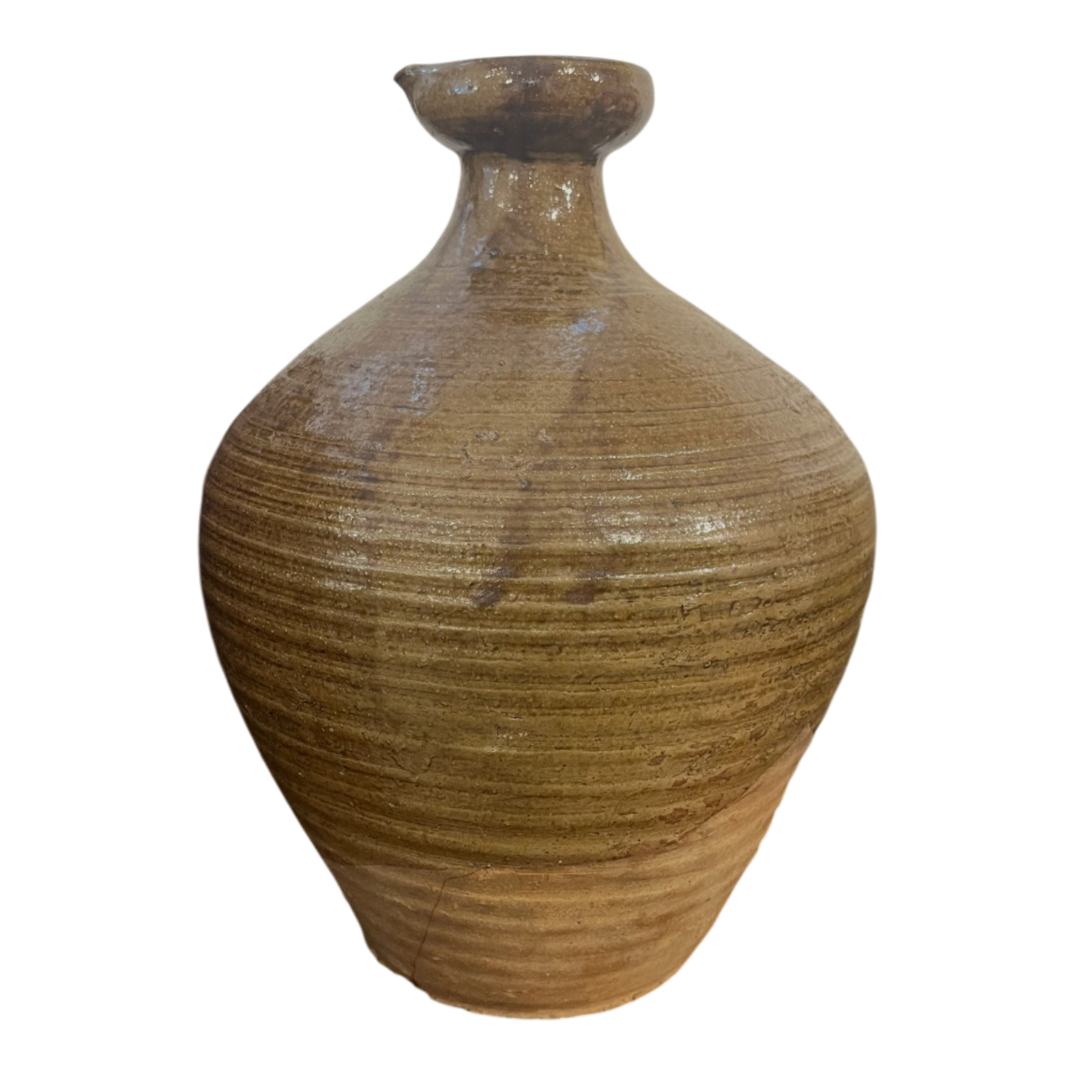 Vintage Glazed Rice Wine Bottle, Medium