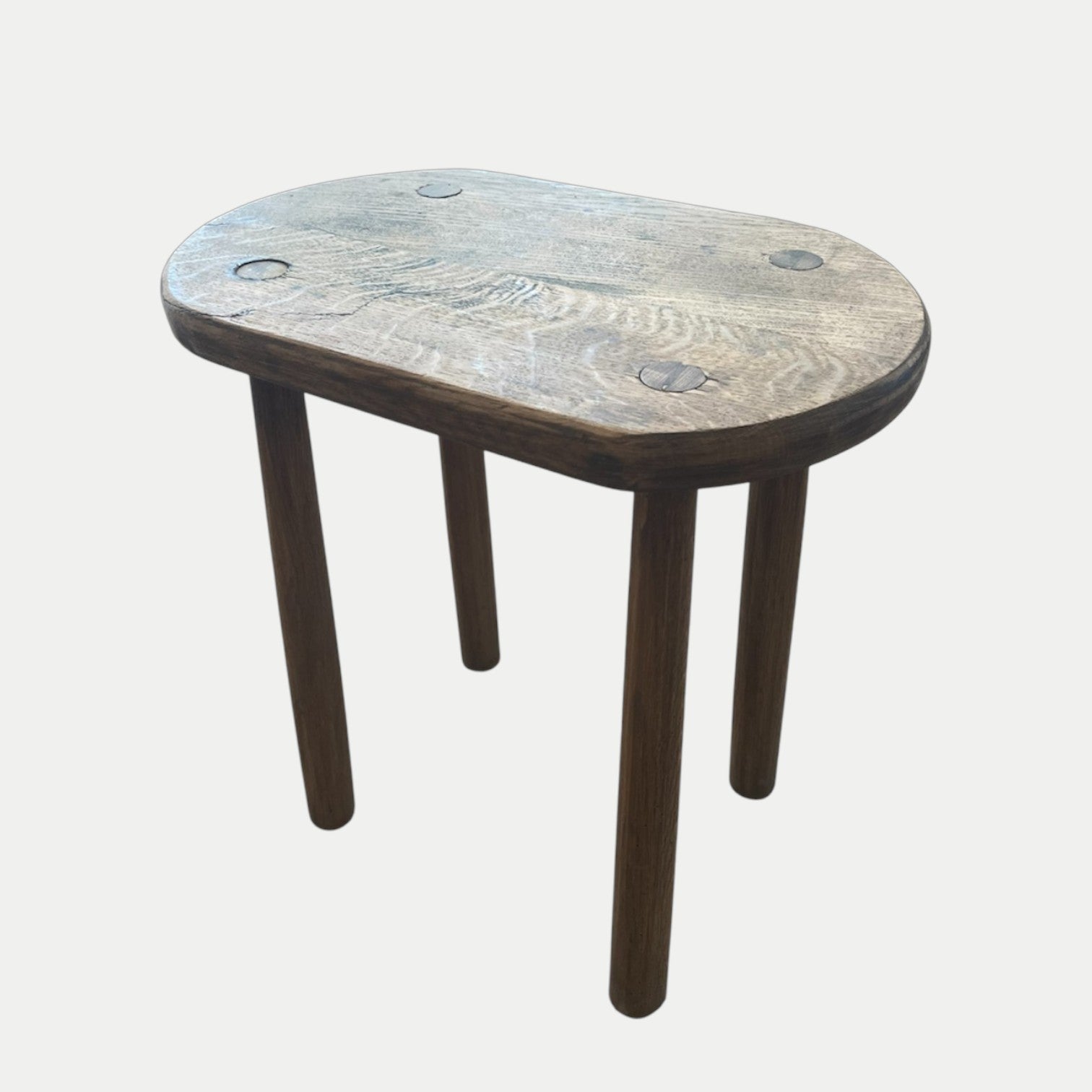 Primitive Oval Wood Side Table