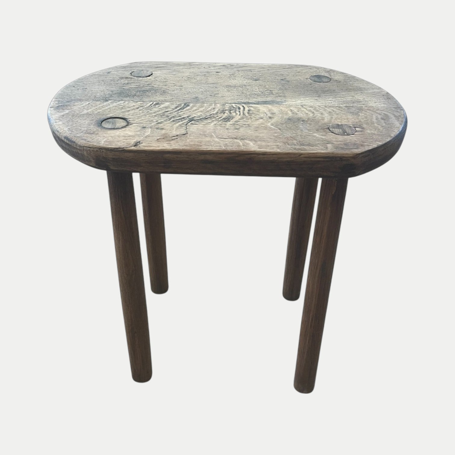 Primitive Oval Wood Side Table