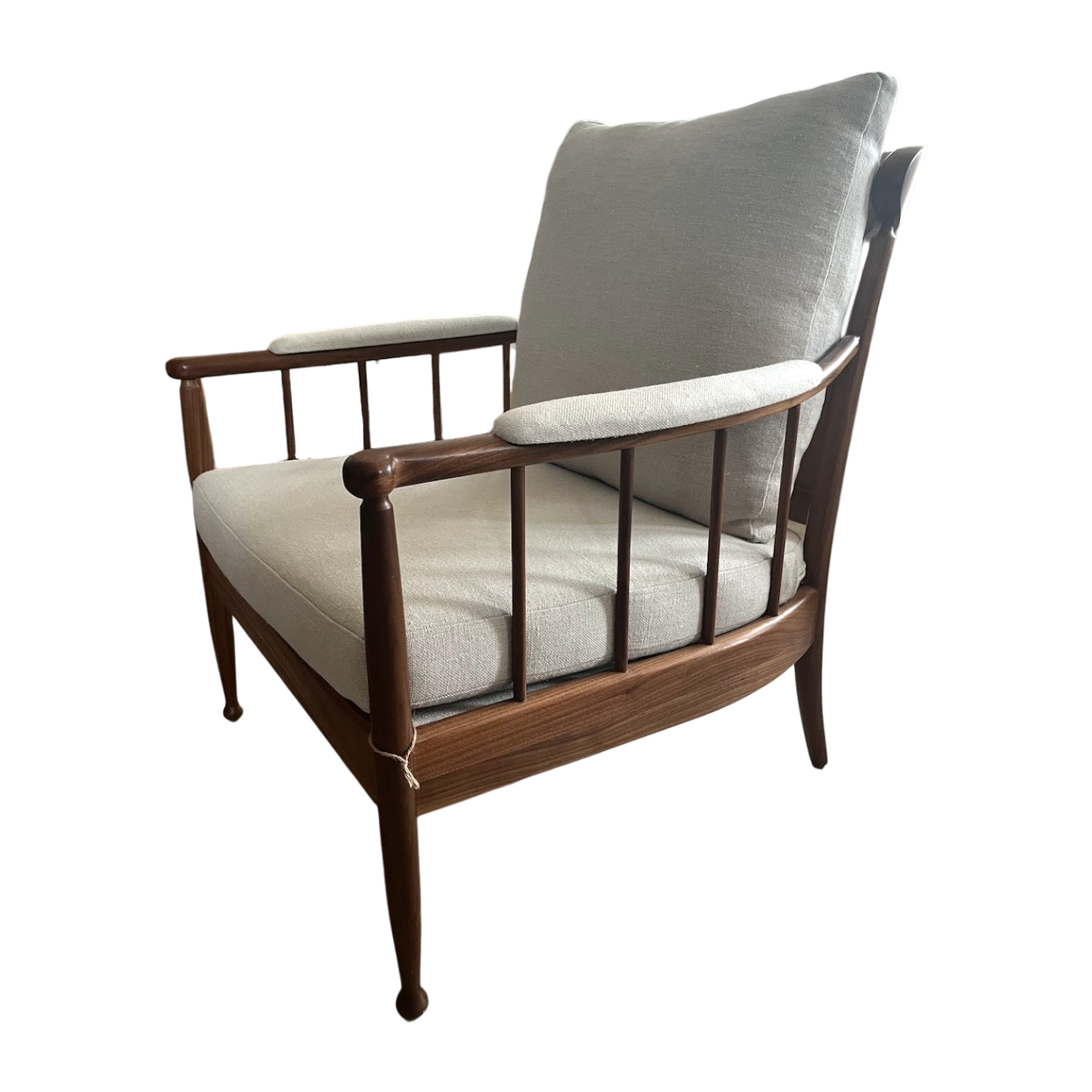 S/2 Lori Walnut Natural Armchairs